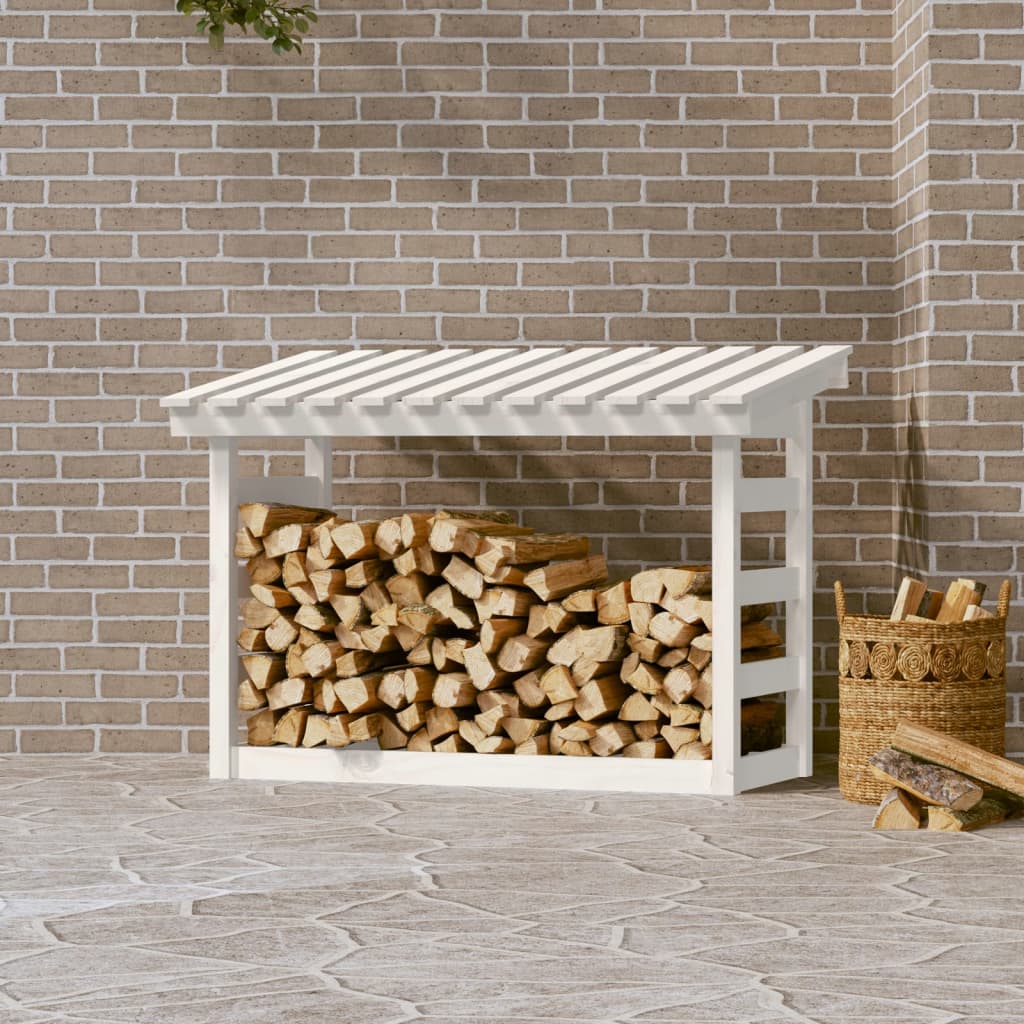 VidaXL Haardhoutrek 108x64,5x78 cm massief grenenhout wit