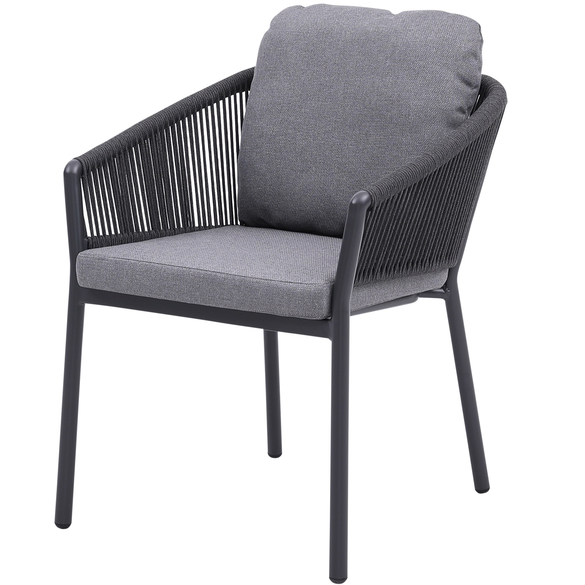 AVH-Collectie Joshua dining tuinstoel rope aluminium antraciet