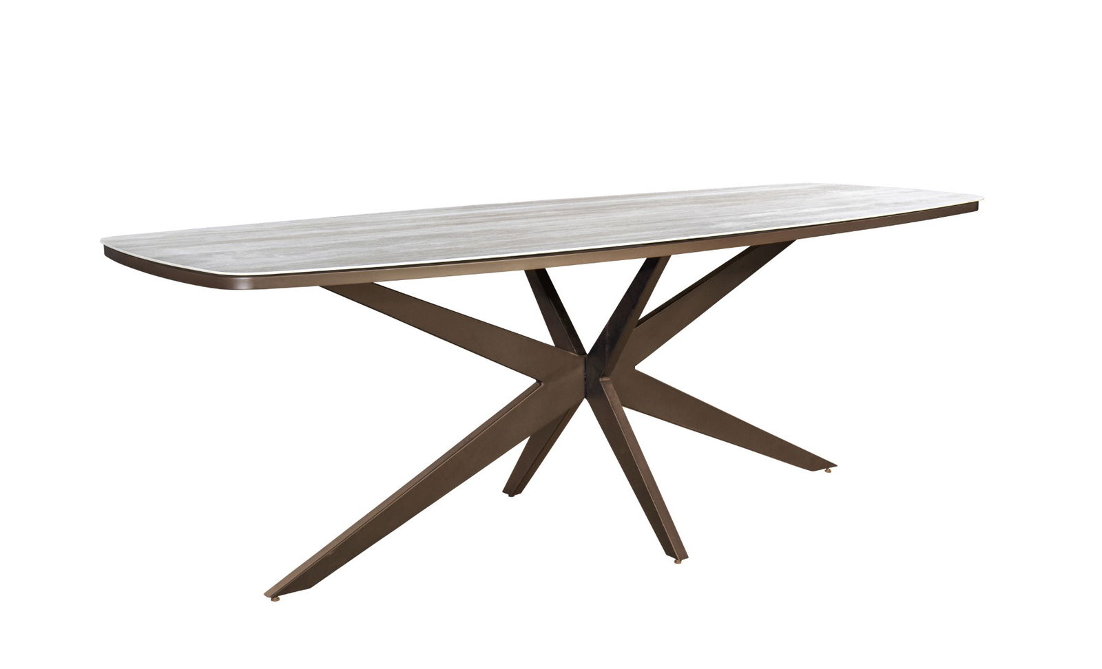 Yoi Calma dining table 270x110x75 cm oval aluminium bronze/travertin - 