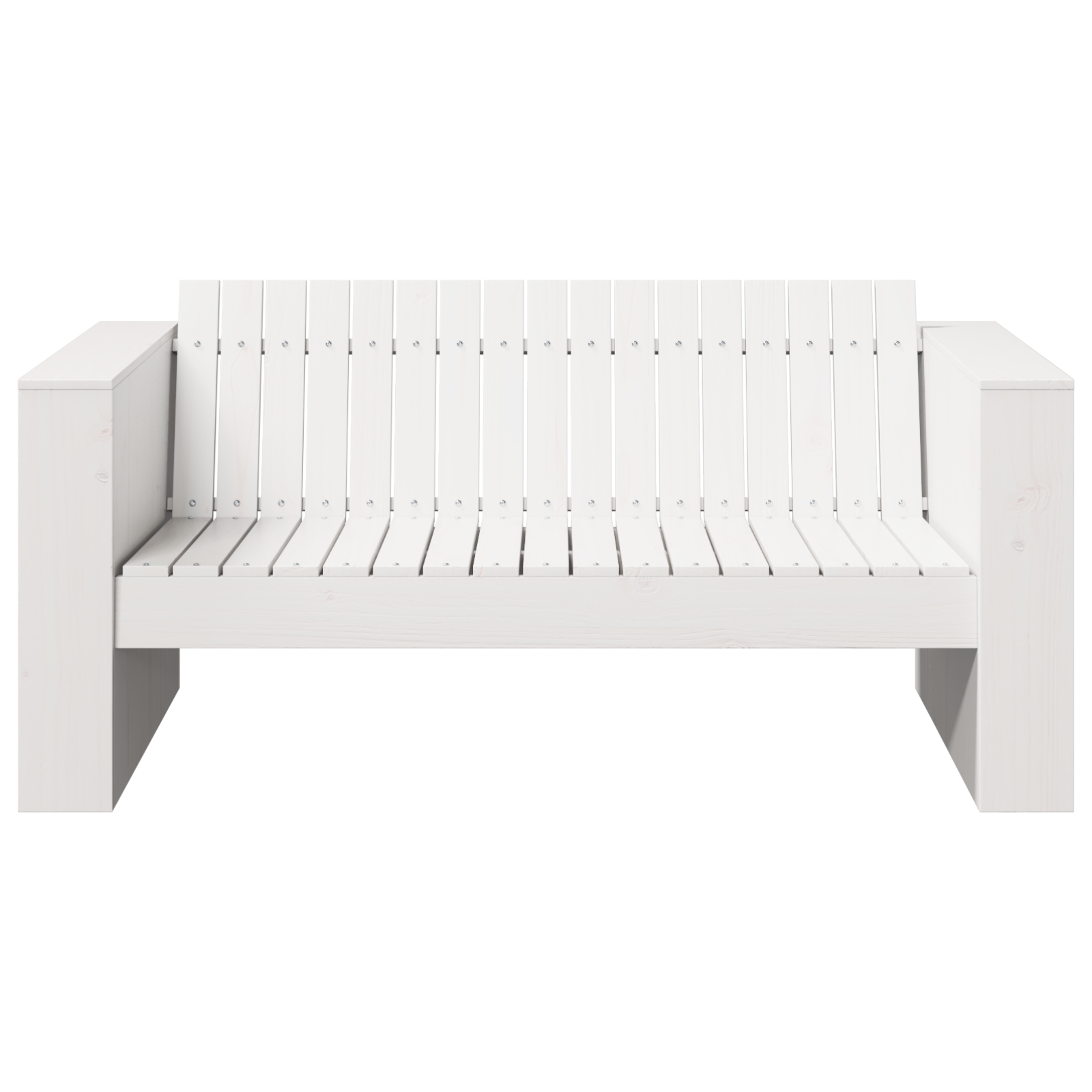 vidaXL Ligbed 2-Zits 134x60x62 cm Wit Massief Grenenhout
