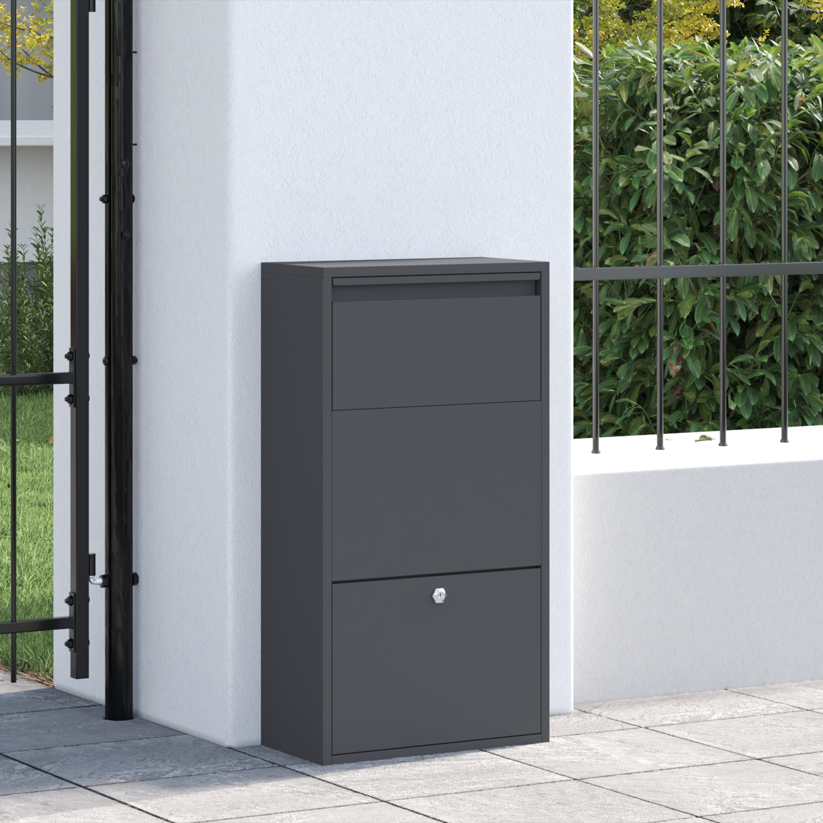 vidaXL Pakket Inwerpbox Antraciet 44x22x82 cm Staal