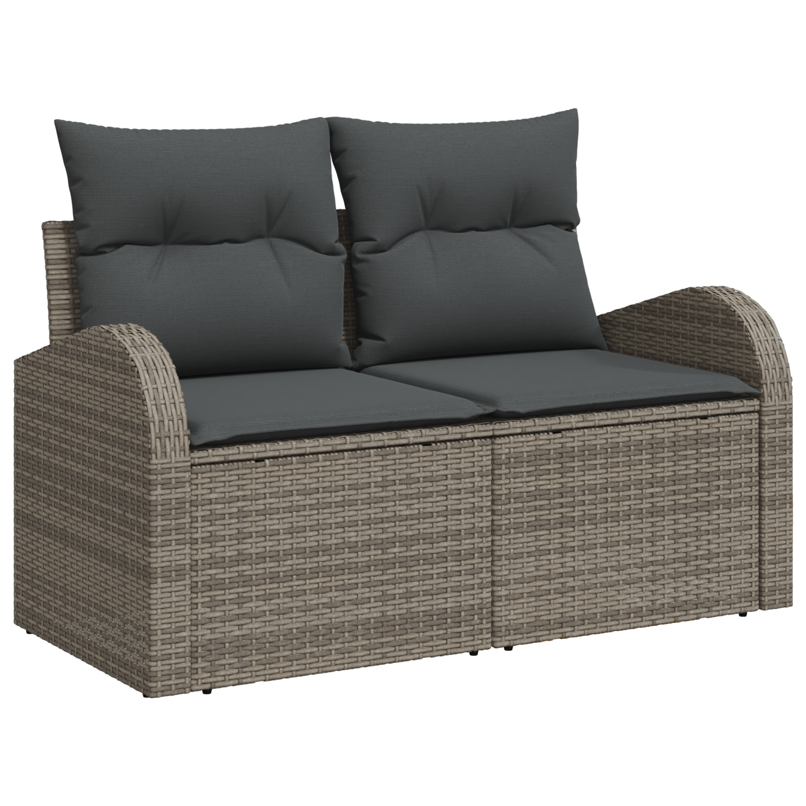 vidaXL 6-delige tuinset met kussens in grijs poly rattan