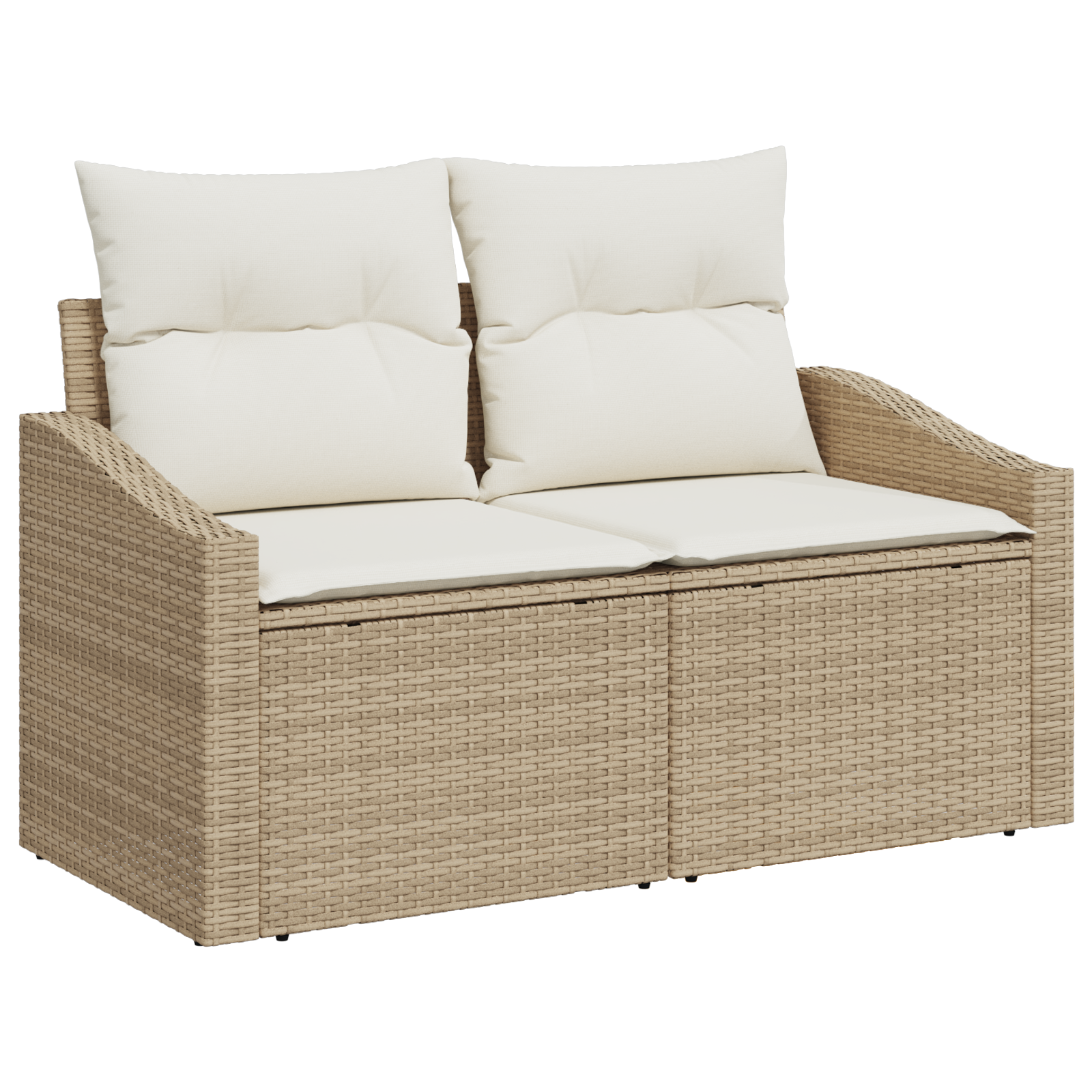 vidaXL 8-delige tuinsofa set met kussens in beige poly rattan en acacia