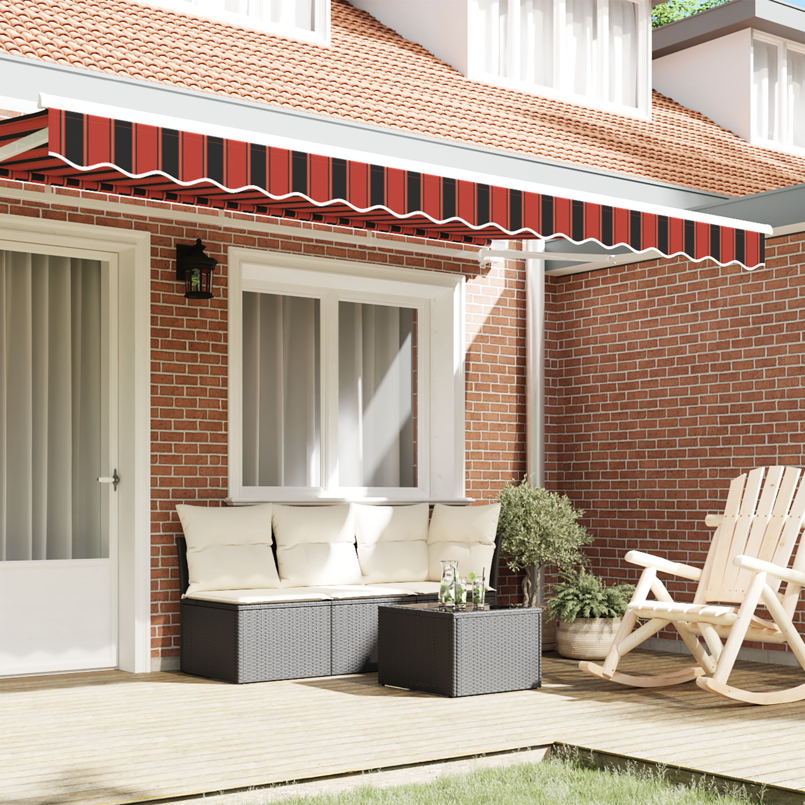 vidaXL Luifel Volant voor 4 m Frame Multicolor 3.8x0.2 m