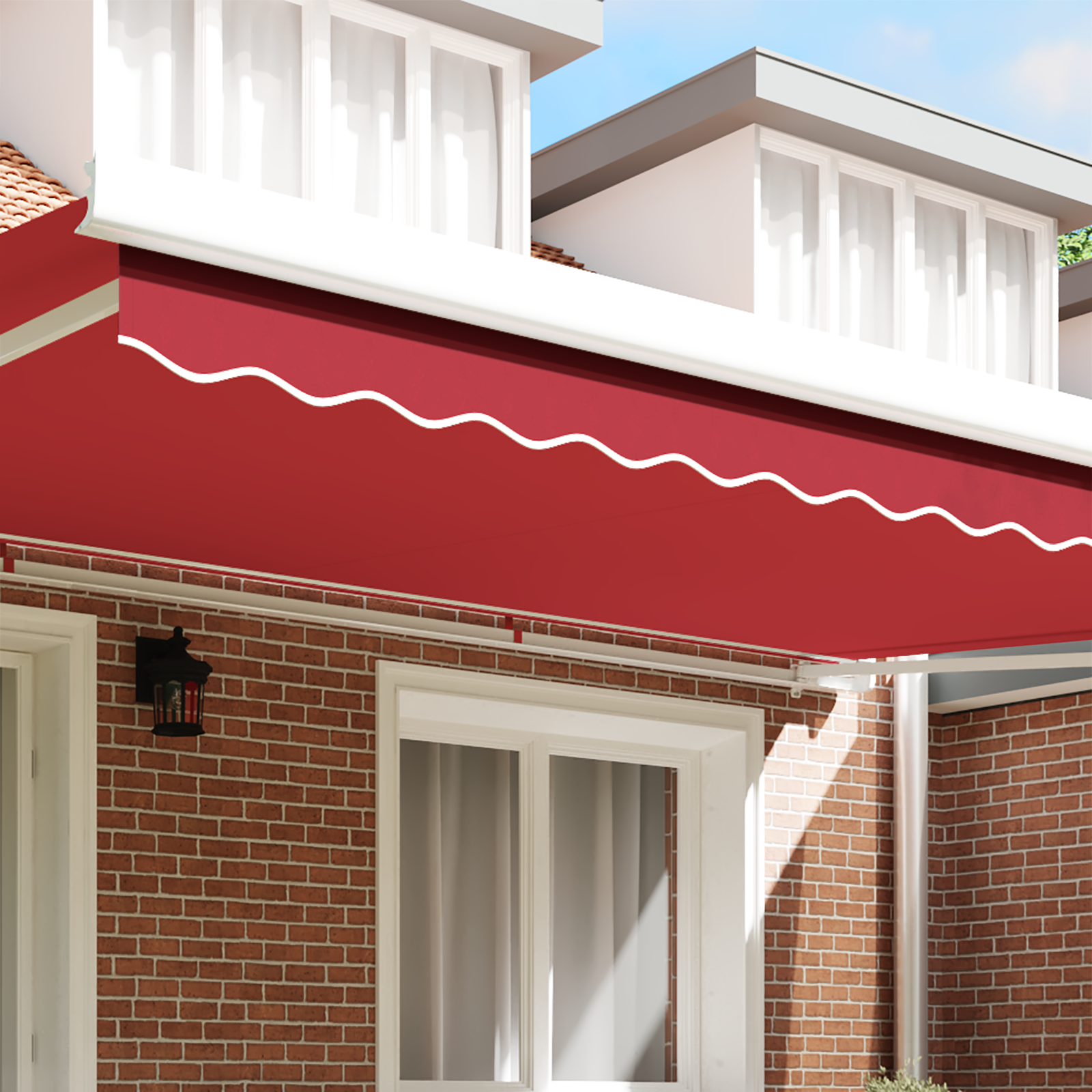 vidaXL Luifel Valance voor 5 m Frame Rood 4.8x0.2 m