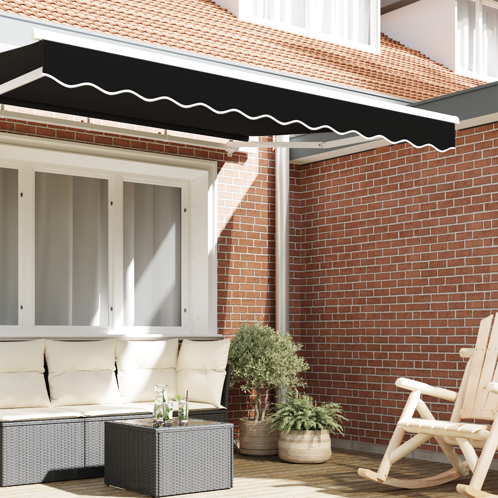 vidaXL Luifel Himmel voor 3,5 m Frame Zwart 3,3x0,2 m