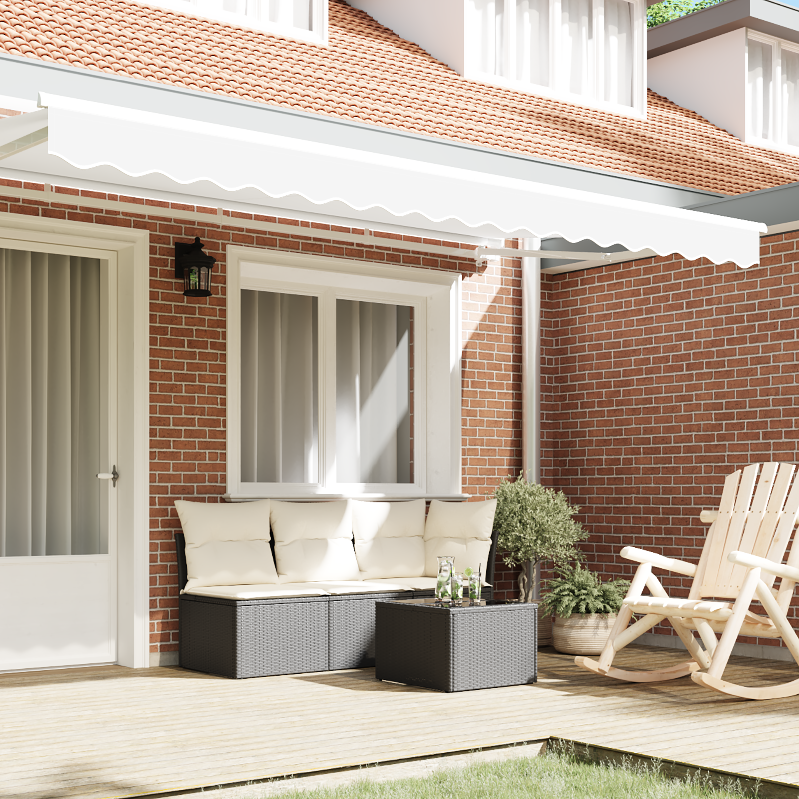 vidaXL Luifel Valance voor 4 m Frame Wit 3.8x0.2 m