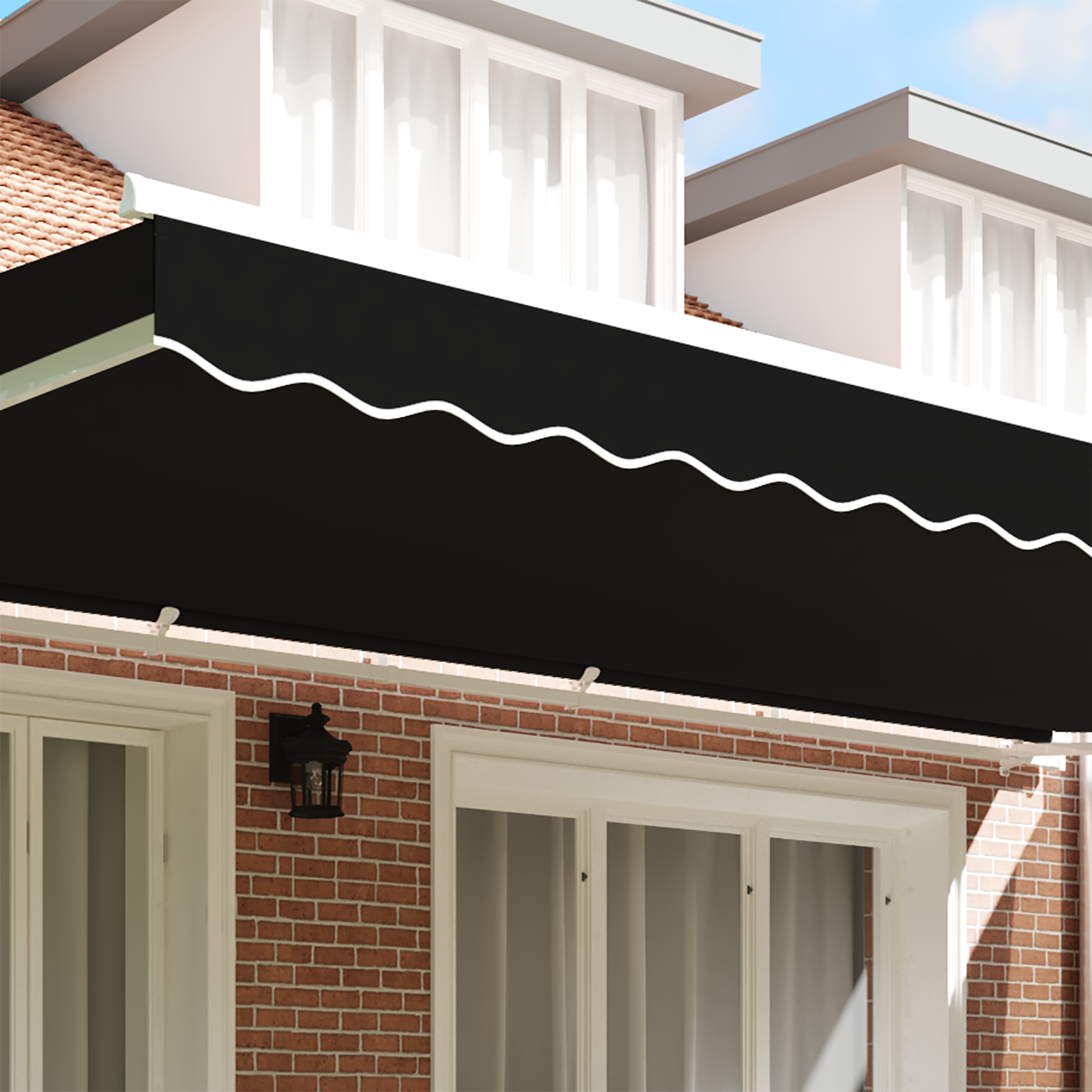 vidaXL Luifel Valance voor 6 m Frame Zwart 5.8x0.2 m