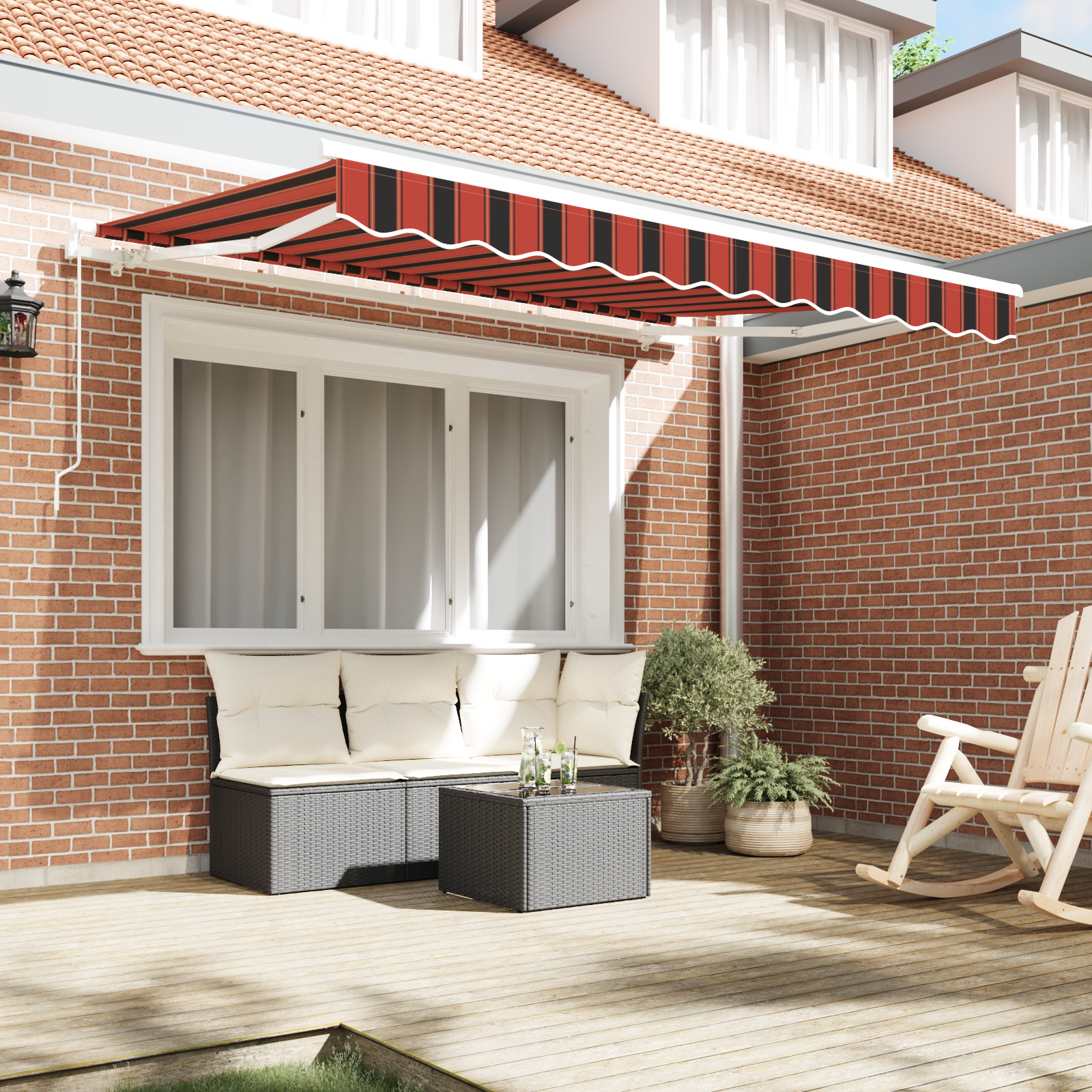 vidaXL Luifel Vervangende Stof voor 3.5x2 m Frame Multicolor Gestreept
