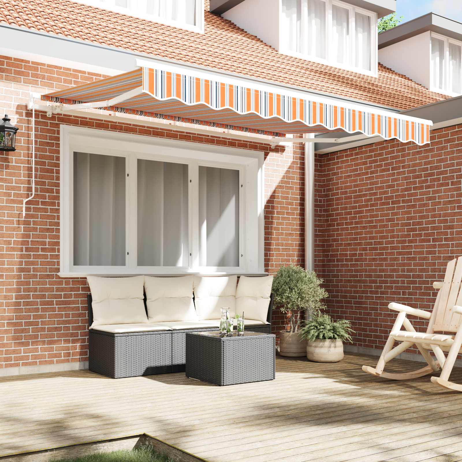 vidaXL Luifel Vervangende Stof voor 3.5x2m Frame Multicolor gestreept