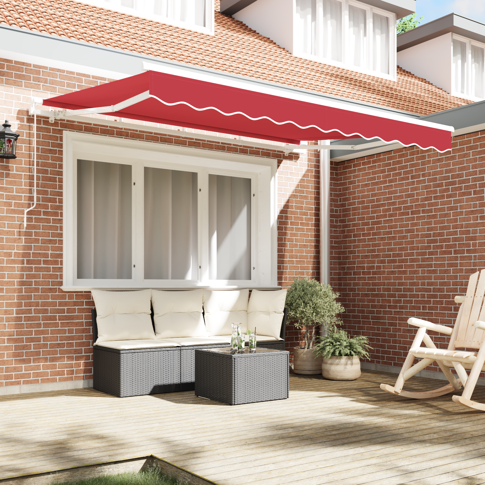 vidaXL Luifel Vervangstof voor 3.5x2.5 m Frame Rood