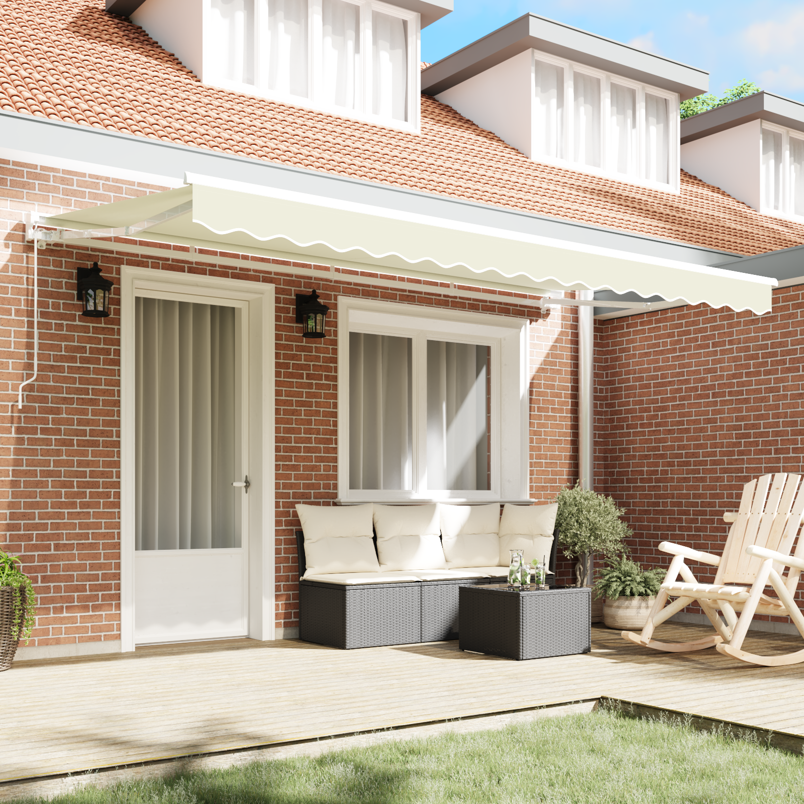 vidaXL Vervangende Luifelstof voor 4x2 m Frame Crème