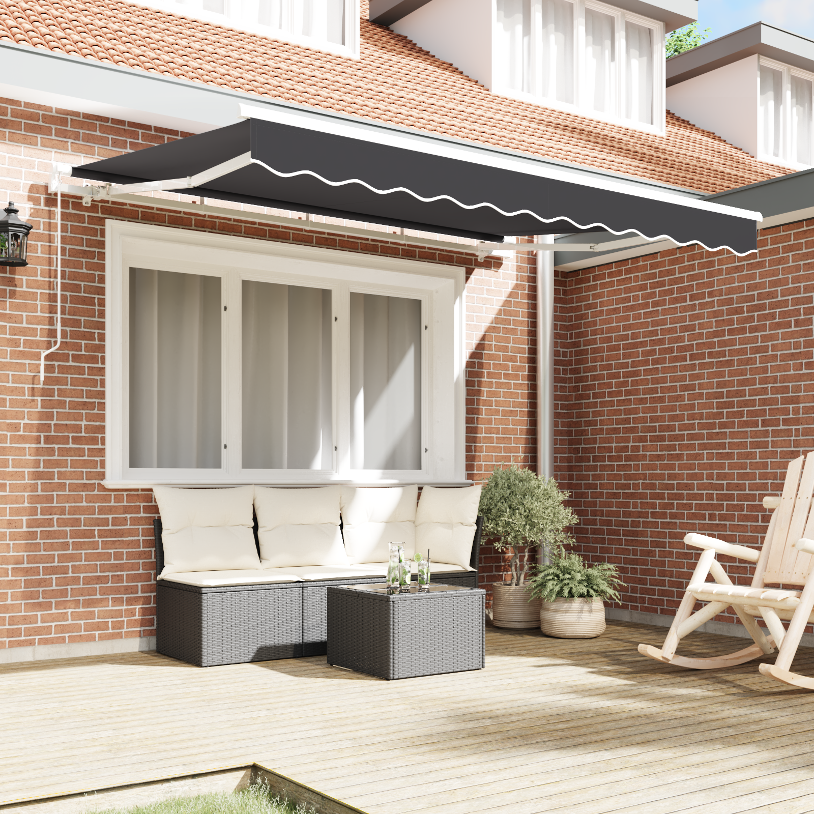 vidaXL Vervangdoek voor luifel voor 3.5x2 m Frame Anthraciet