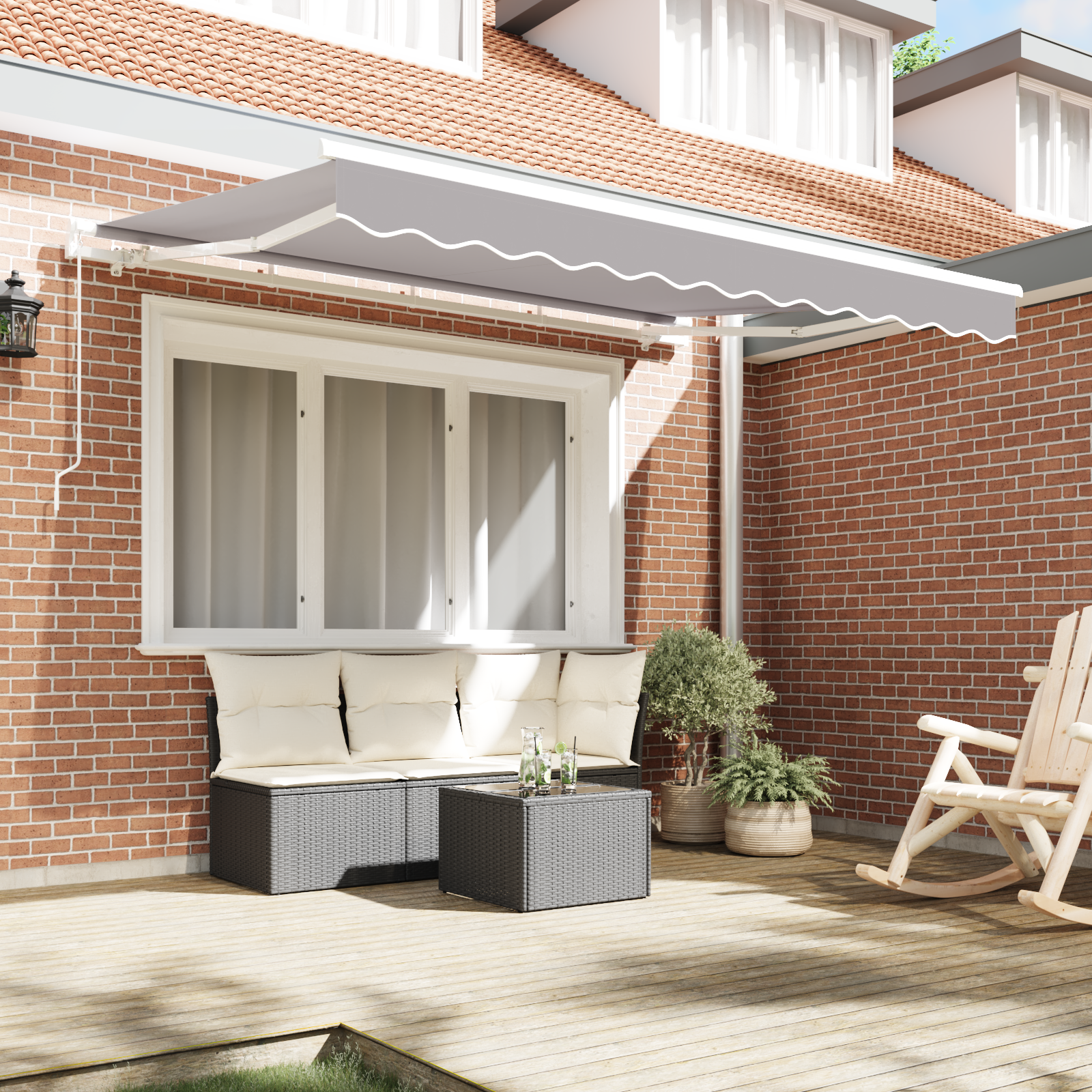 vidaXL Lichtgrijze Luifel Vervangstof voor 3.5x2 m Frame