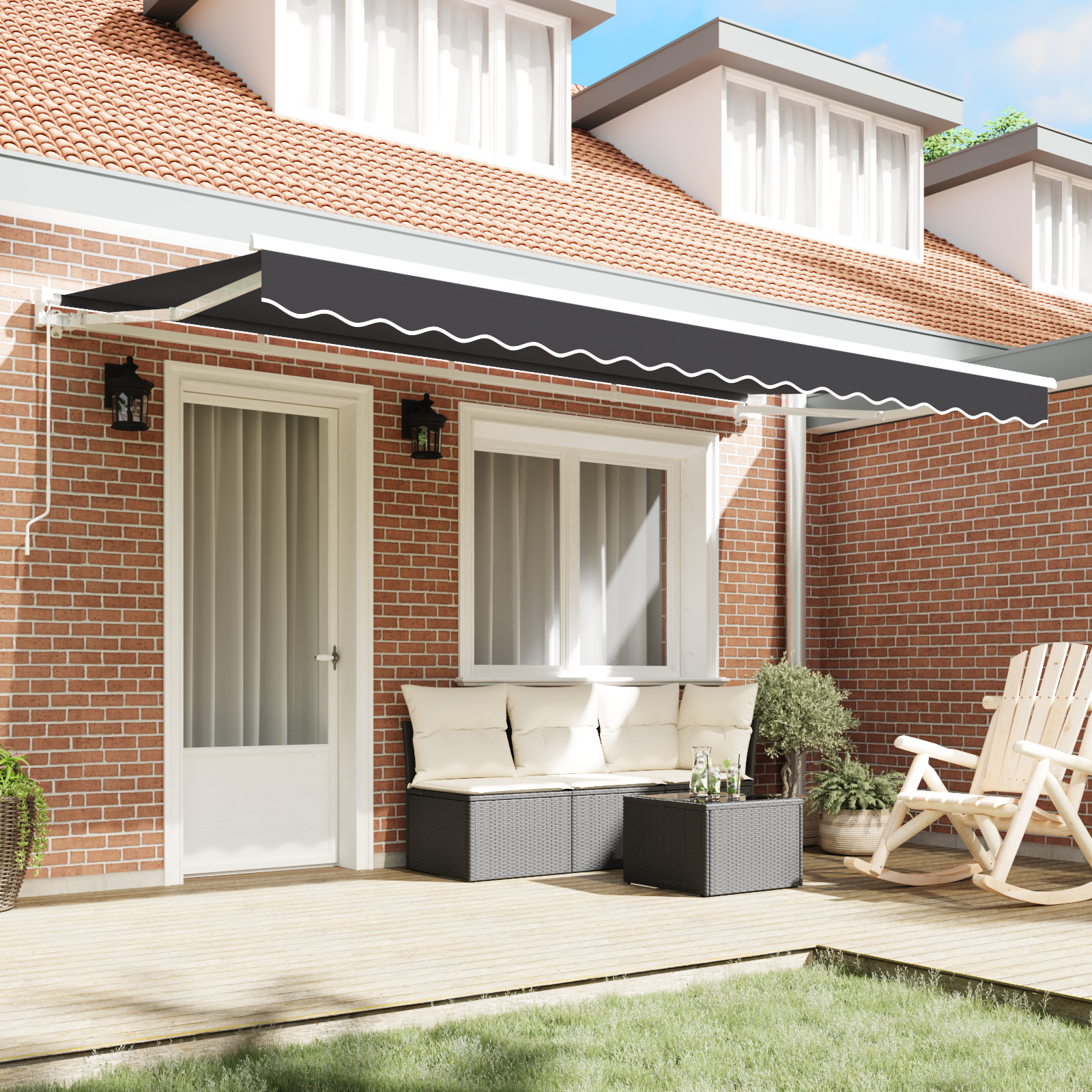 vidaXL Luifel Vervangende Stof voor 4x2 m Frame Anthraciet