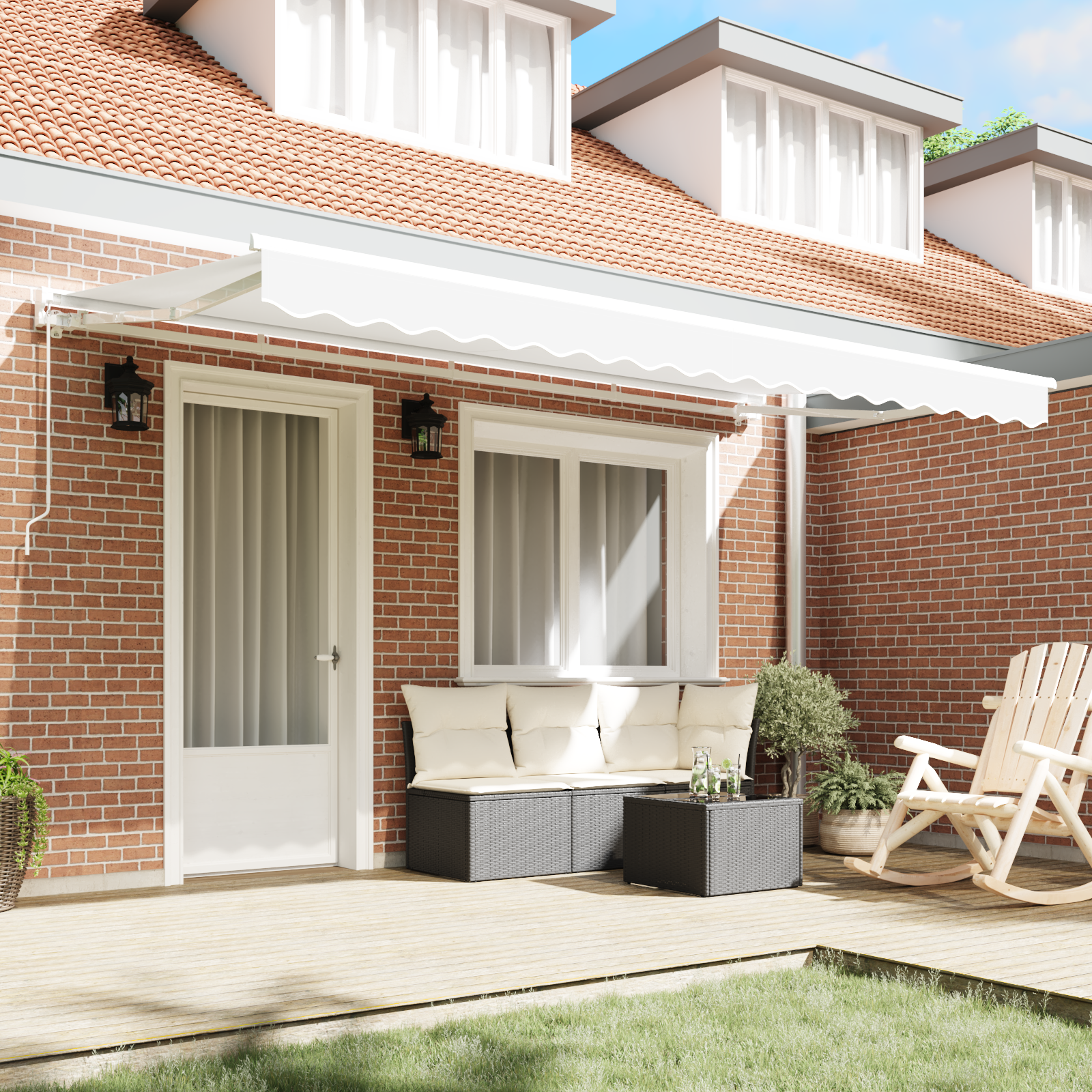 vidaXL Luifel Vervangingsstof voor 4x2 m Frame Wit
