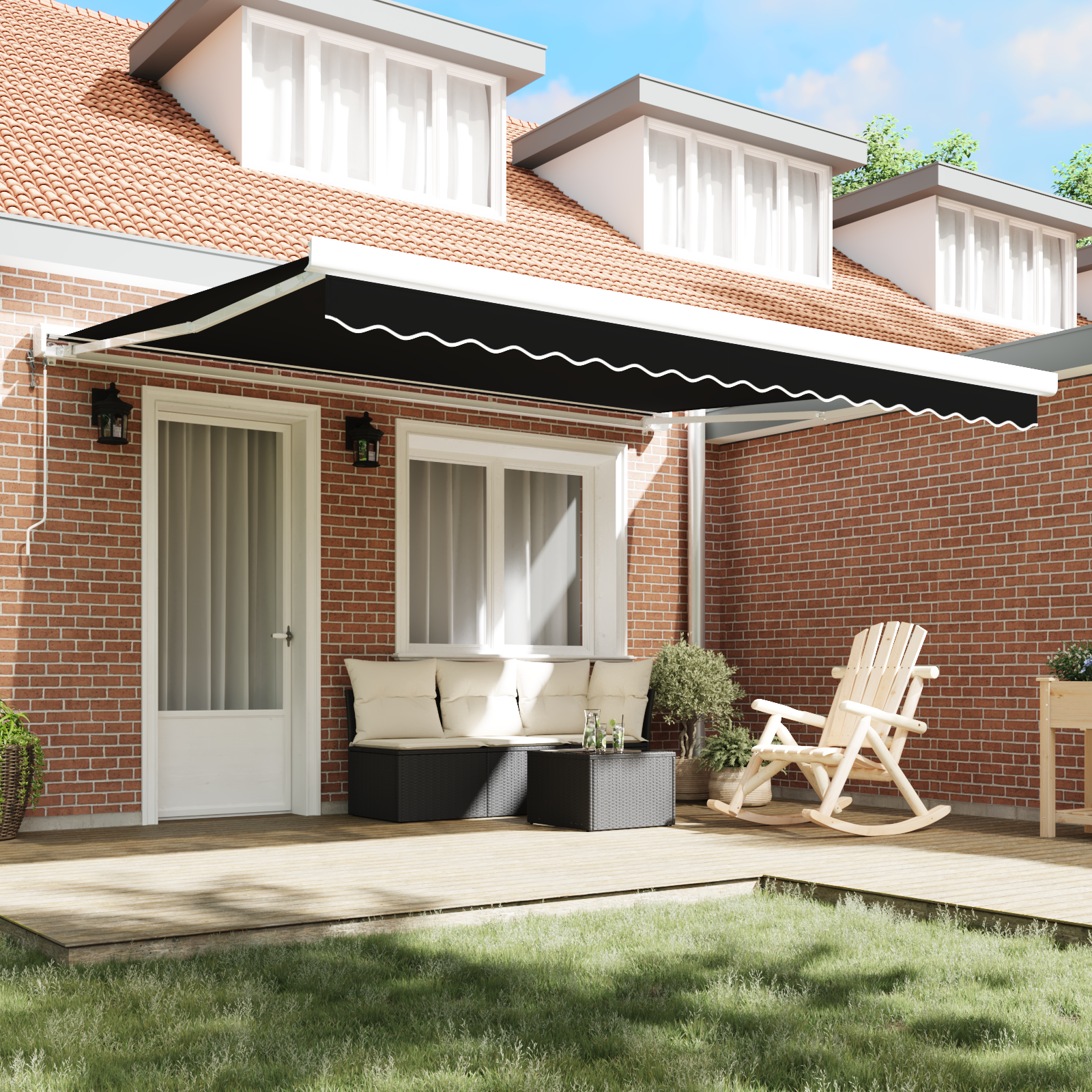 vidaXL Vervangende Zeildoek voor 4x3.5 m Frame Zwart