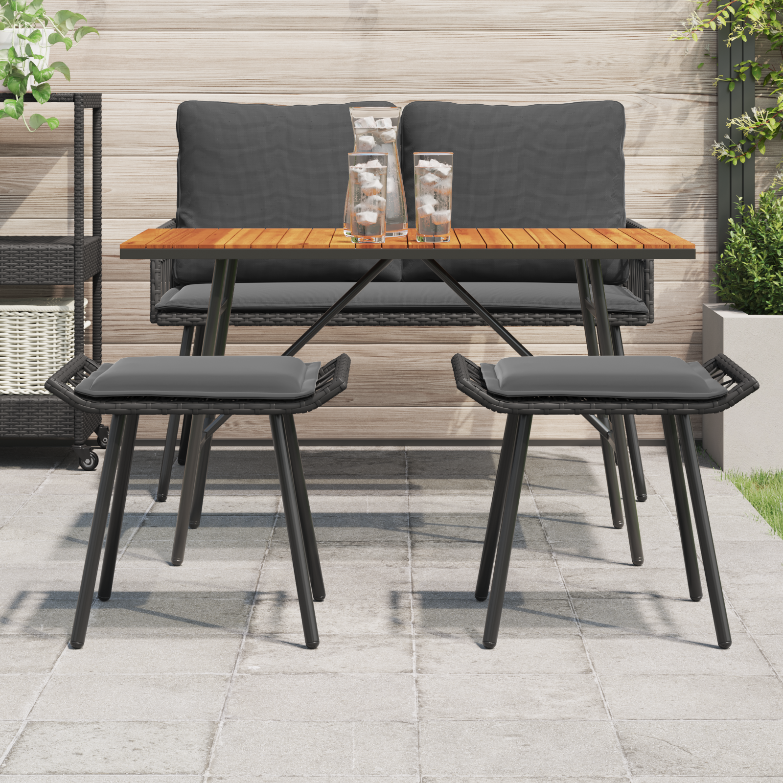 vidaXL Tuinstoelen 2 st 50x40x45 cm poly rattan zwart