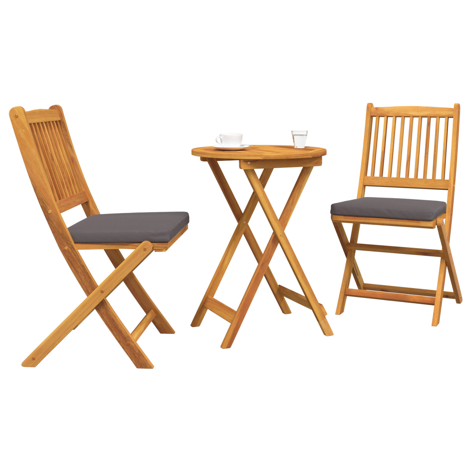 vidaXL 3-delige Tuinbistroset massief acaciahout
