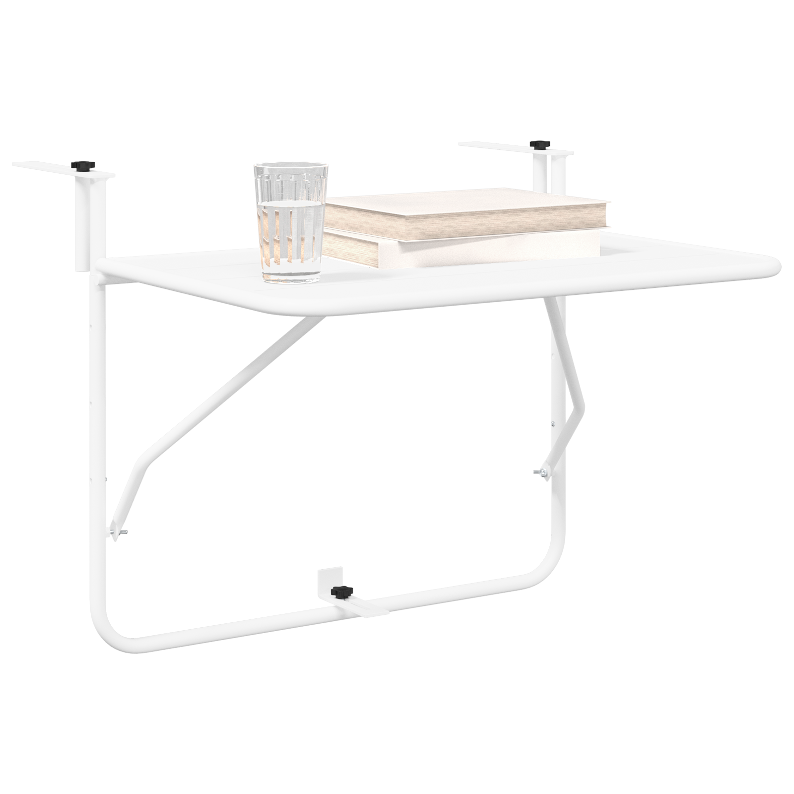 vidaXL Balkontafel hangend inklapbaar 60x40 cm staal wit