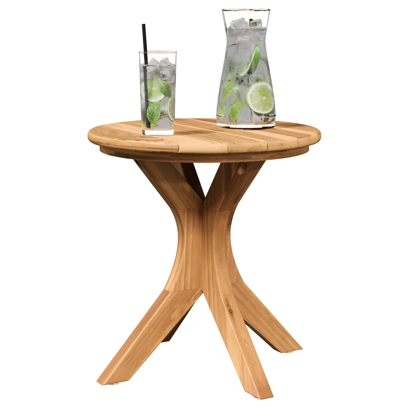 vidaXL Tuin Bijzettafel Ø40x41 cm Massief Teakhout