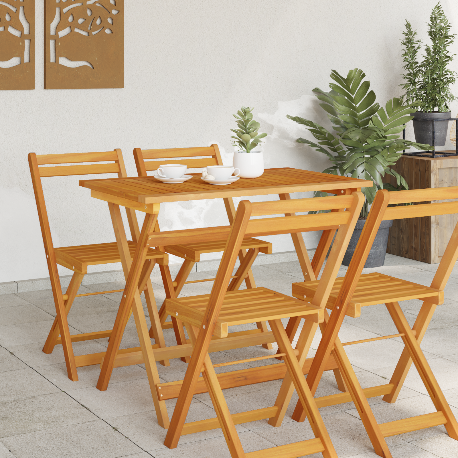 vidaXL Vouwbare Tuin Tafel Rechthoekig 100x55x75 cm van Massief Acaciahout