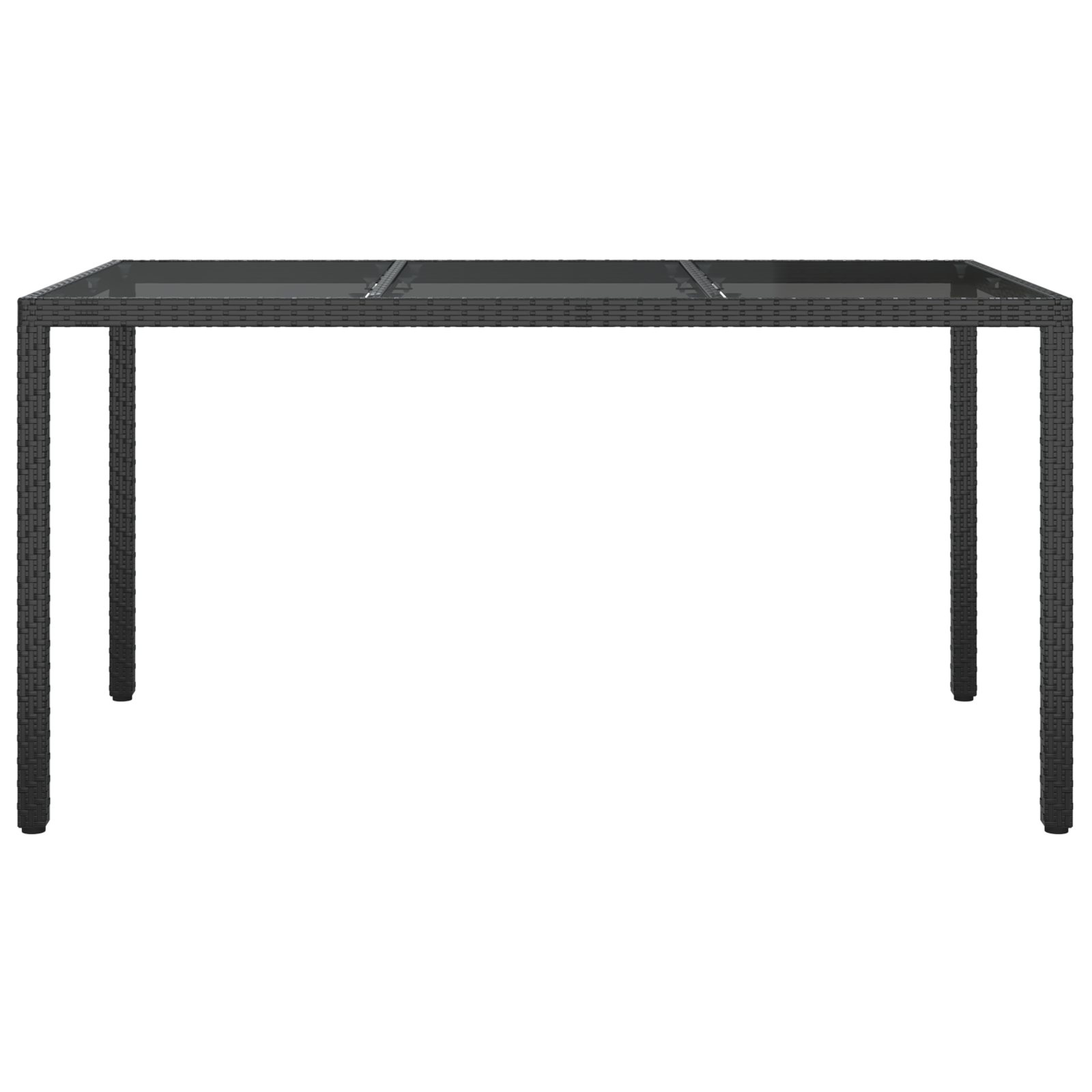 vidaXL Tuin Eettafel Zwart 150x90x75 cm Poly Rattan