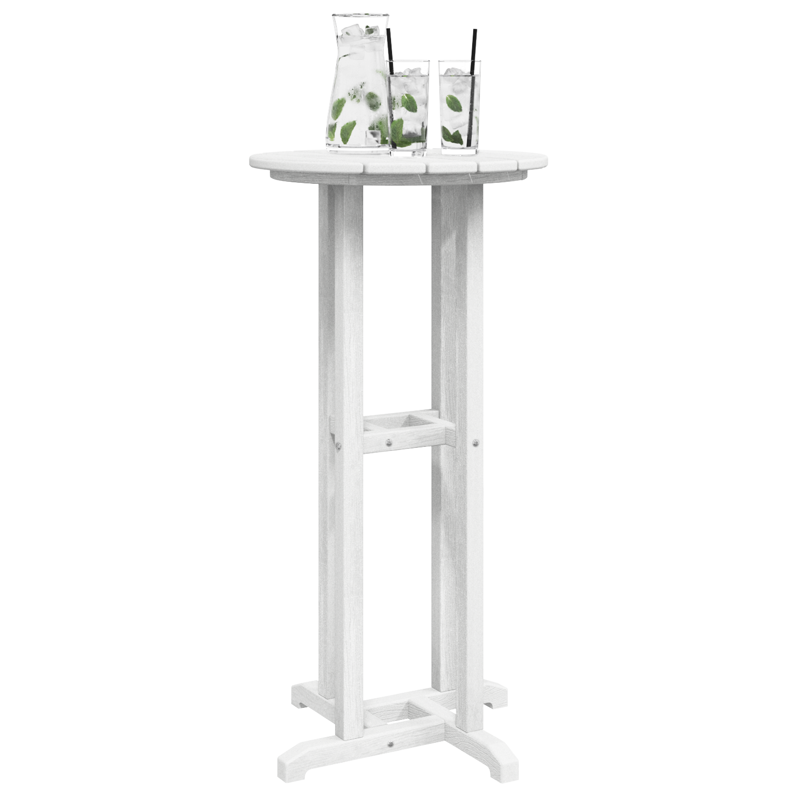 vidaXL Bar Tafel Wit 55x55x107 cm HDPE