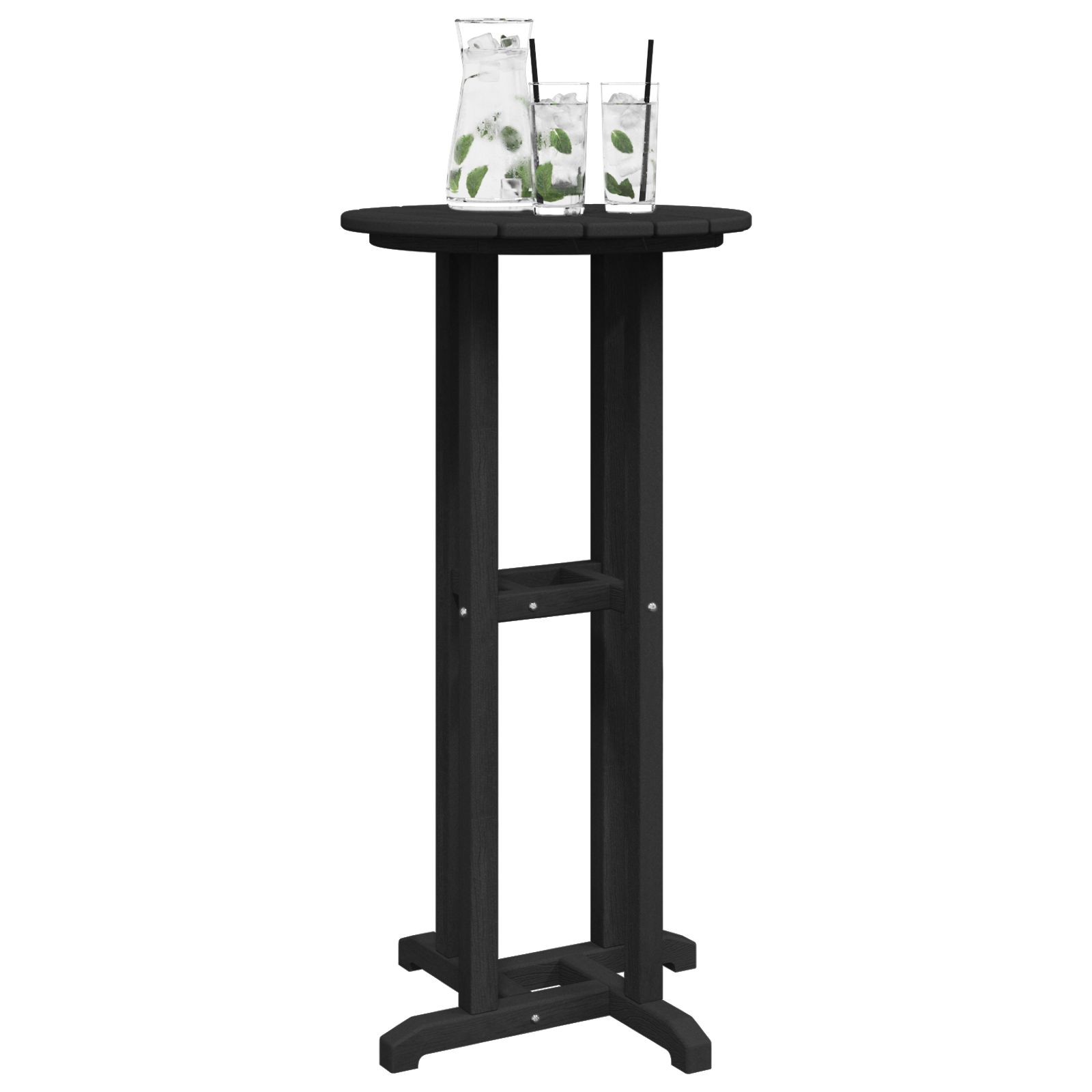vidaXL Bartafel Zwart 55x55x107 cm HDPE