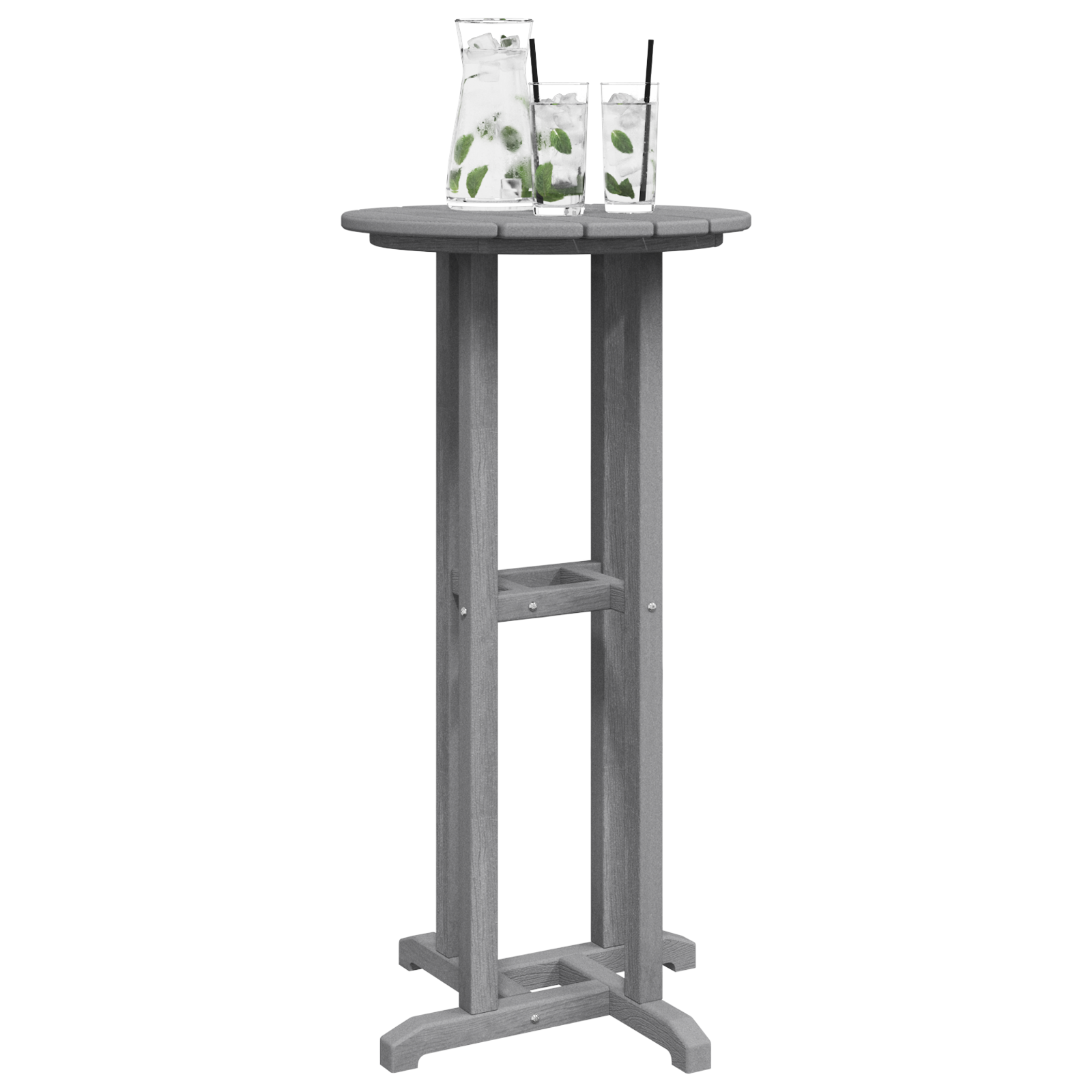vidaXL Bartafel Lichtgrijs 55x55x107 cm HDPE