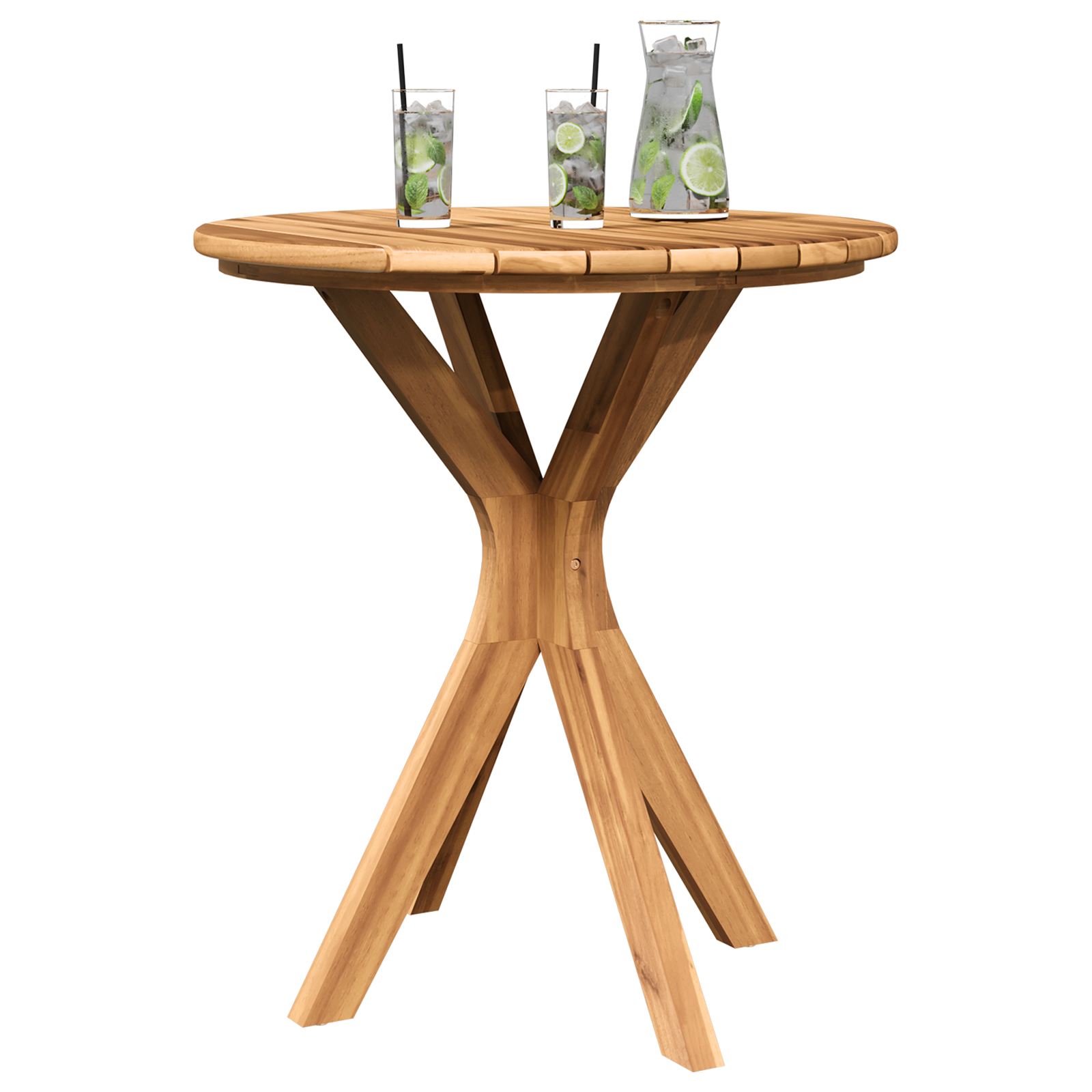 vidaXL Tuin Bistro Tafel Ø70x75 cm van Massief Teakhout