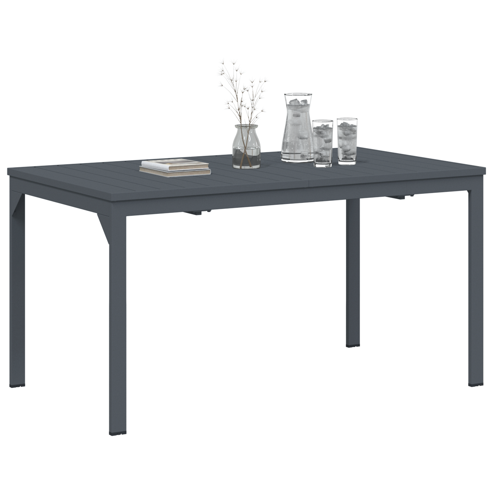 vidaXL Tuintafel Donker Grijs Aluminium Groot Uitschuifbare Tafelbladen