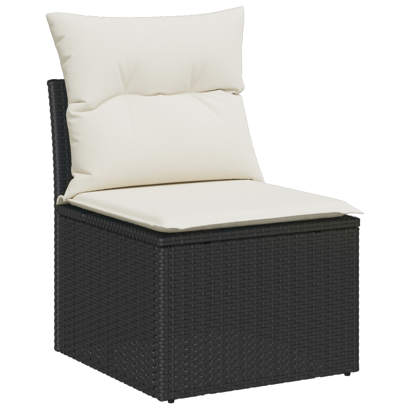 vidaXL 10-delige Tuinbankenset en kussens poly rattan acaciahout zwart