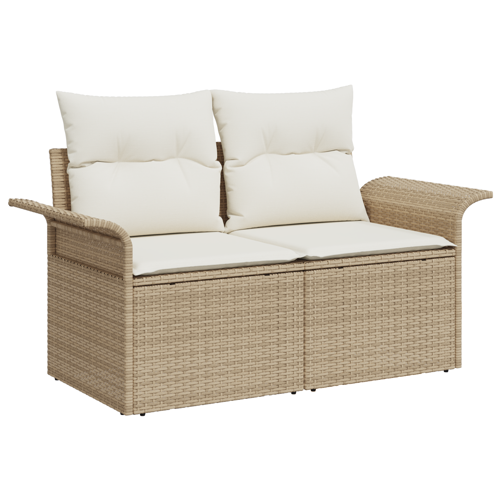vidaXL 5-delige tuinsofa set met kussens in beige poly rattan