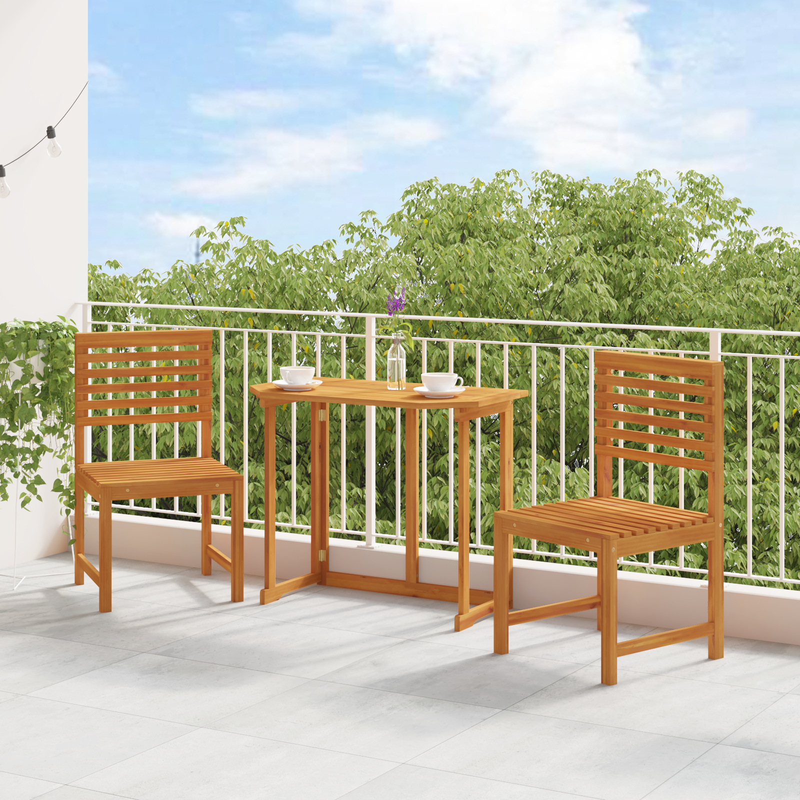 vidaXL Tuinstoelen 2 st zonder armleuningen massief acaciahout