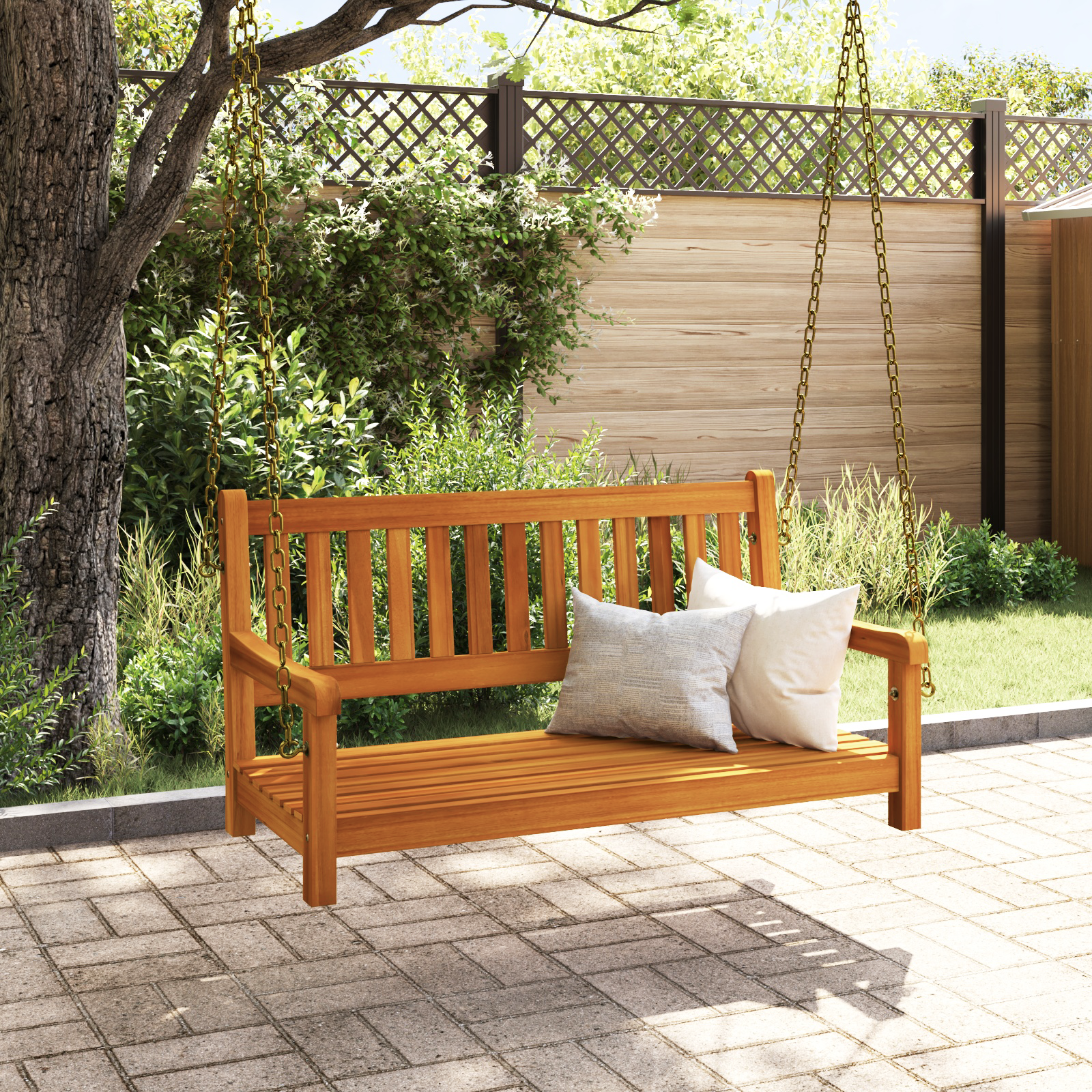 vidaXL 2-Persoons Tuinschommelbank 110x56x58 cm van Massief Acaciahout