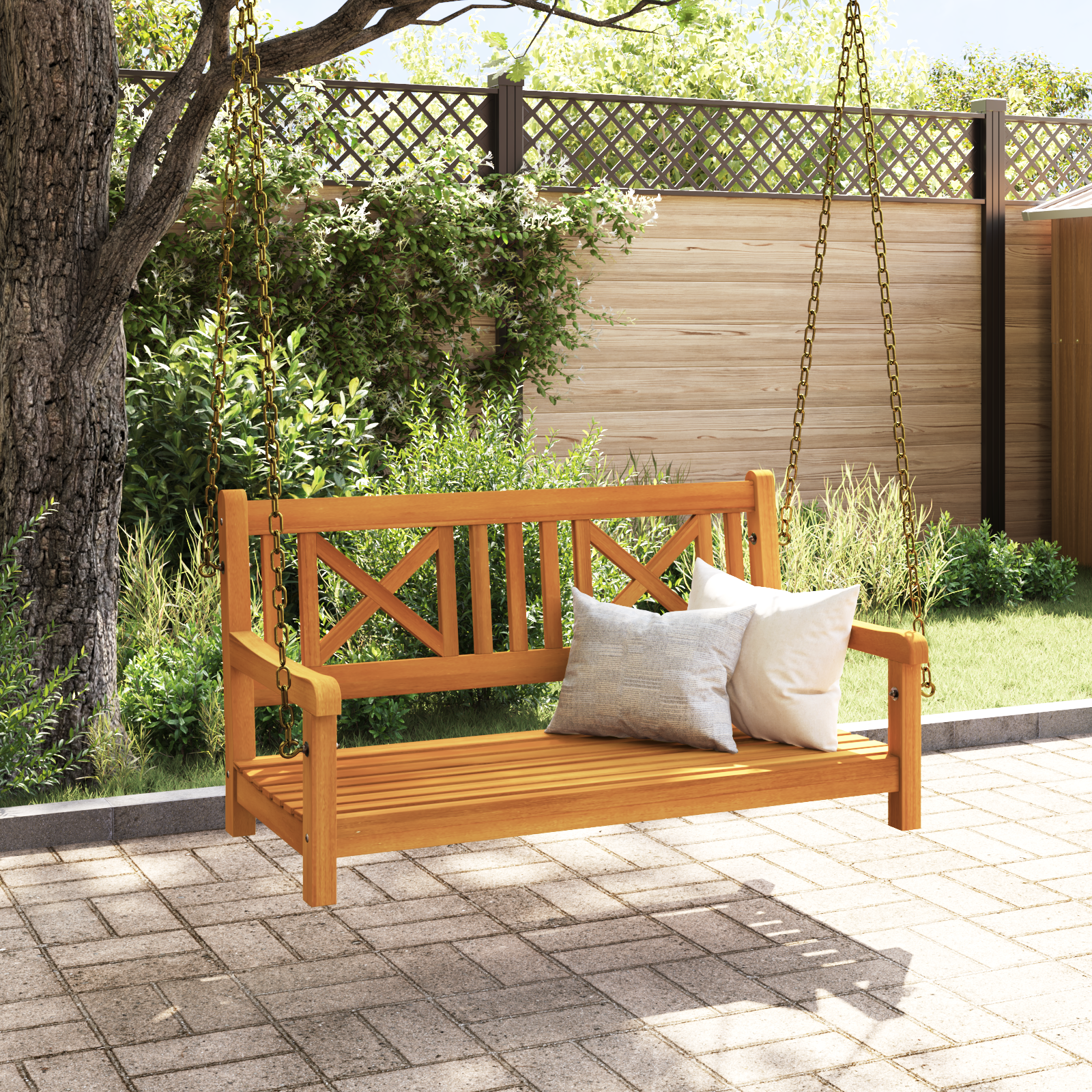 vidaXL 2-Zits Tuin Schommelbank 110x56x58 cm van Massief Acaciahout