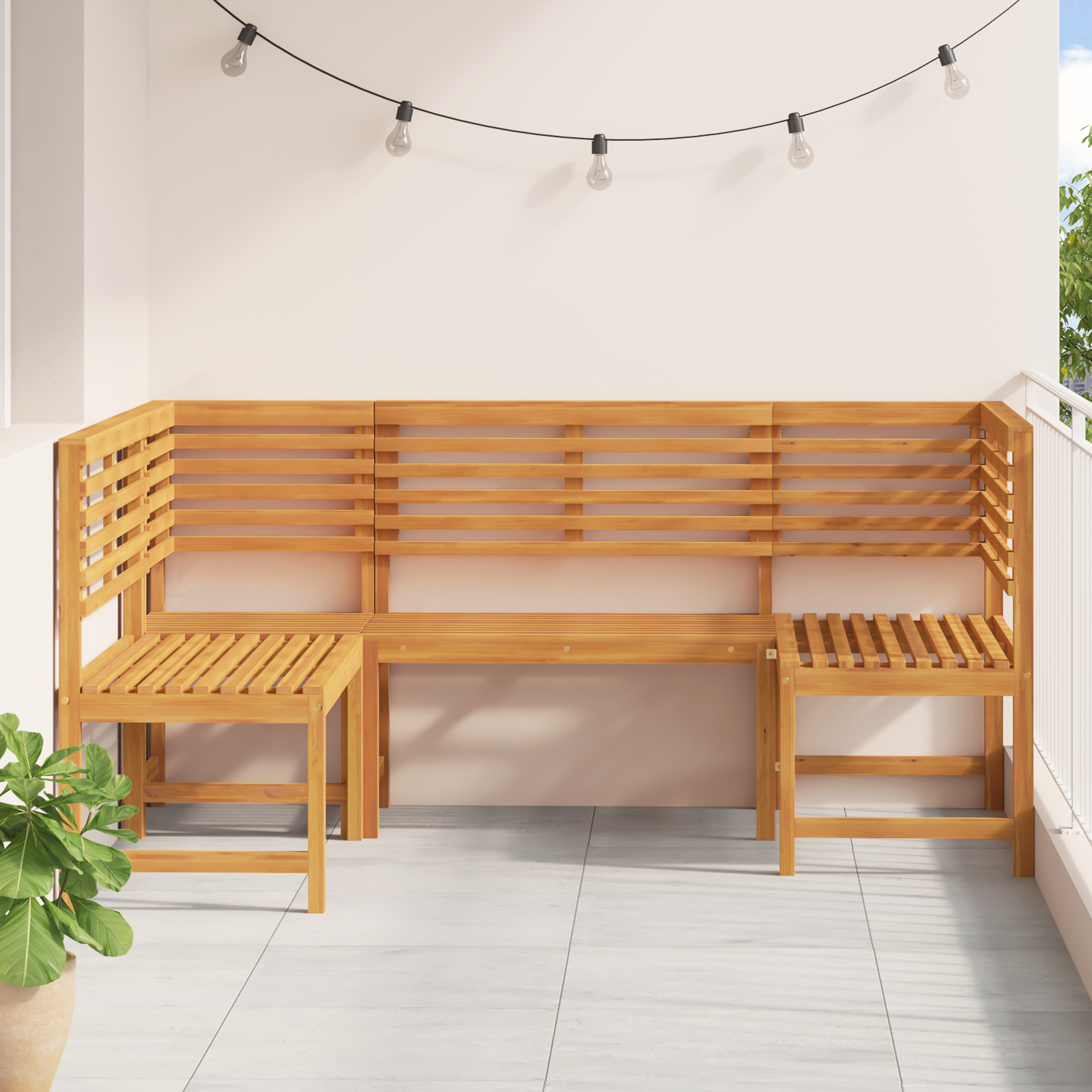 vidaXL 3-delige tuinbank set - massief acaciahout