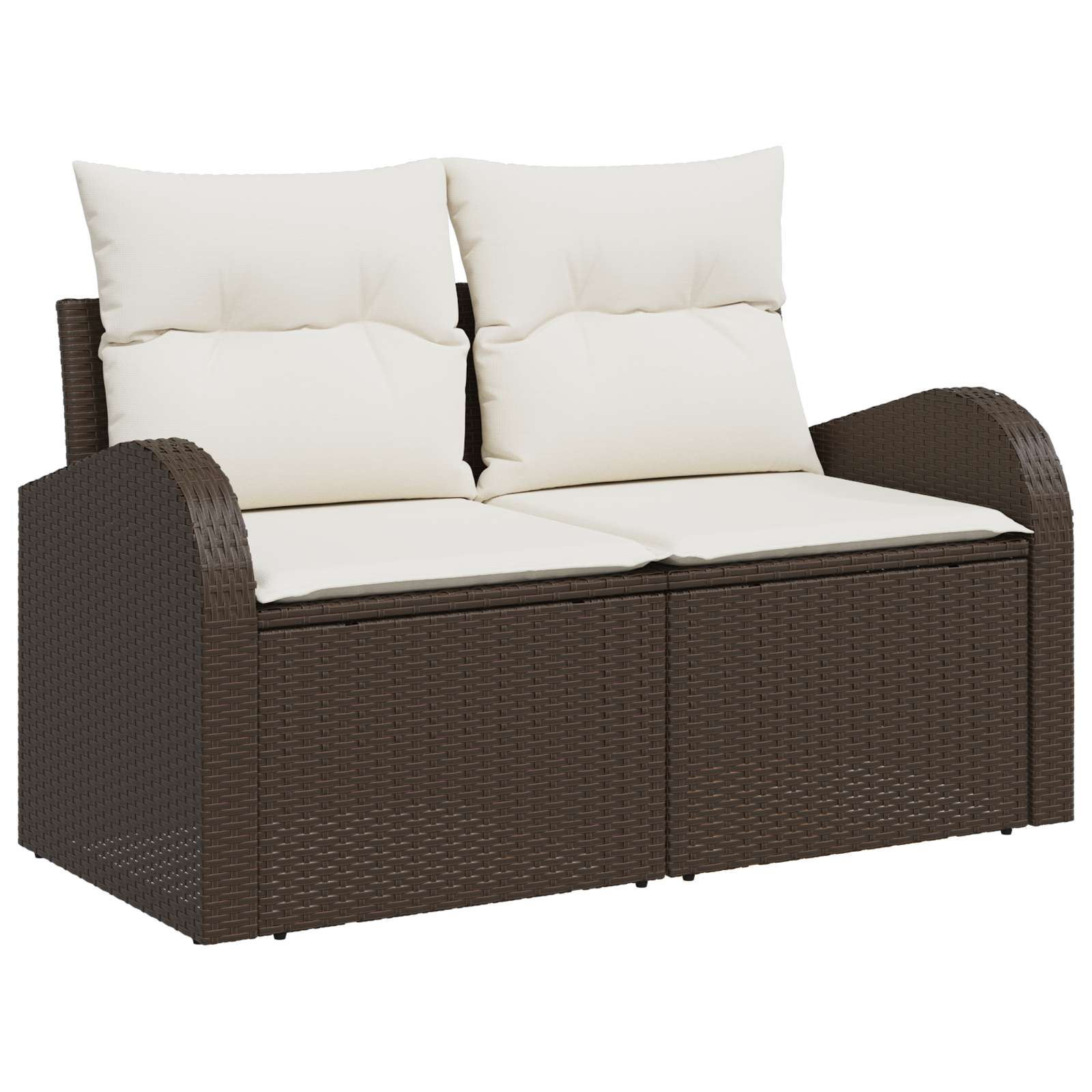 vidaXL 8-delige Tuinbankenset met kussens poly rattan bruin