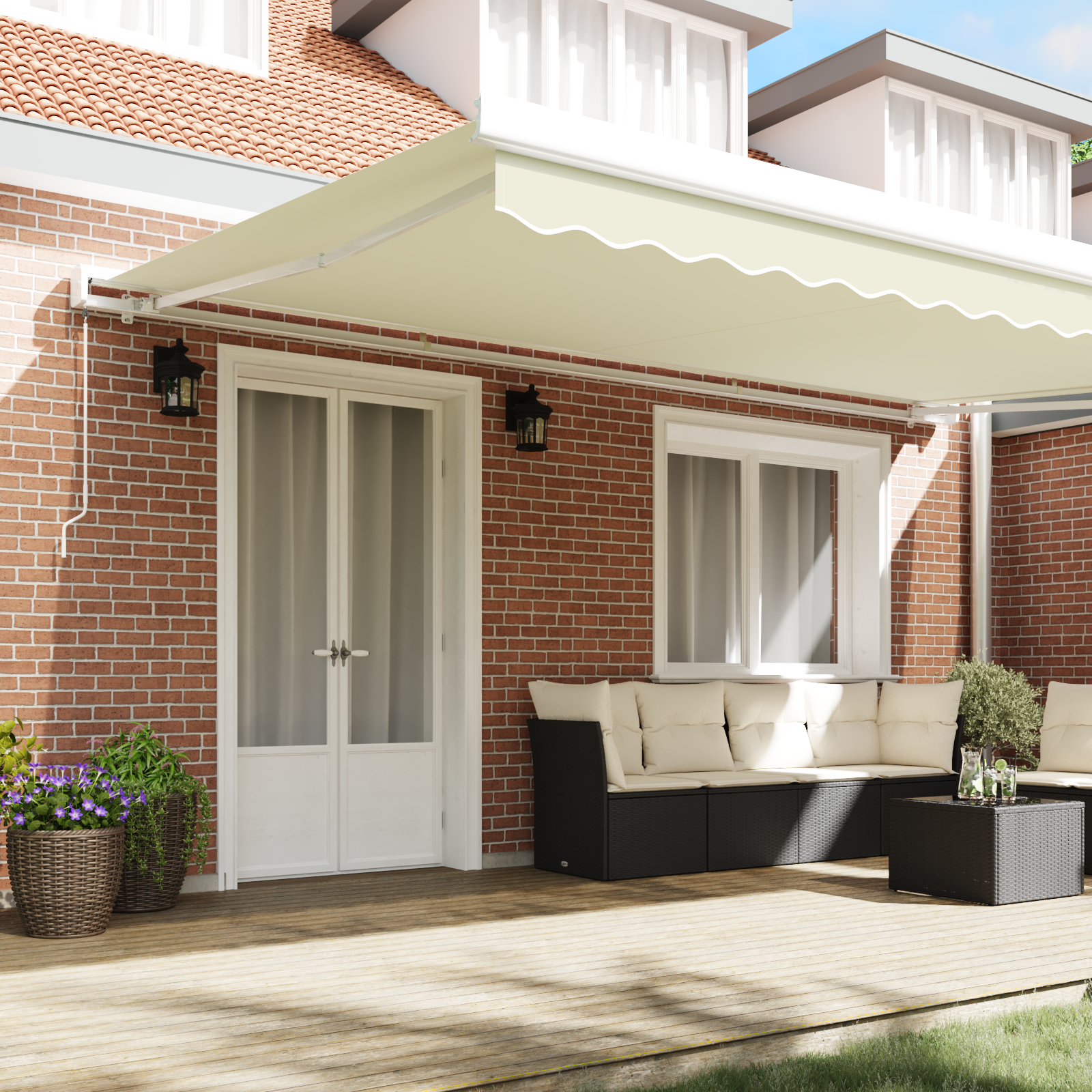 vidaXL Handmatige Inklapbare Luifel Crème 500x300 cm