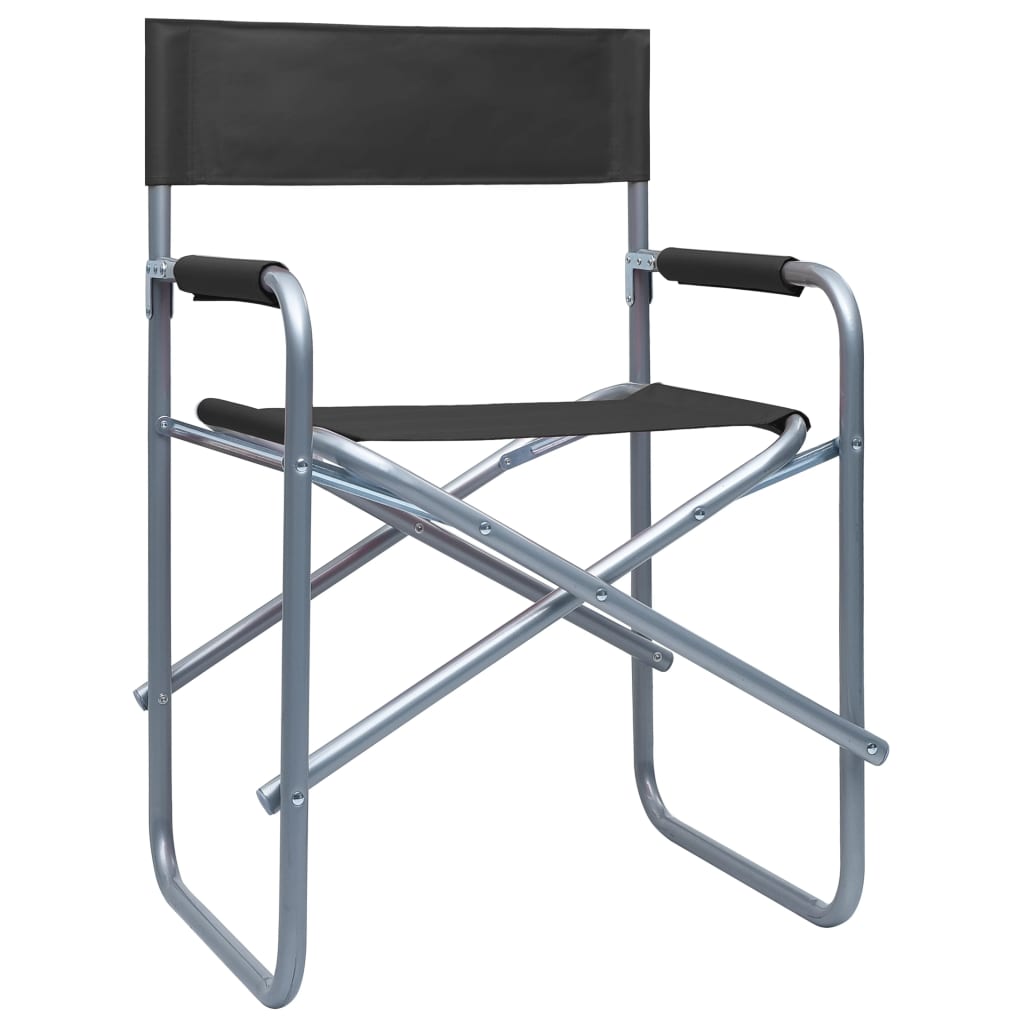 vidaXL Regisseursstoelen 2 st staal zwart