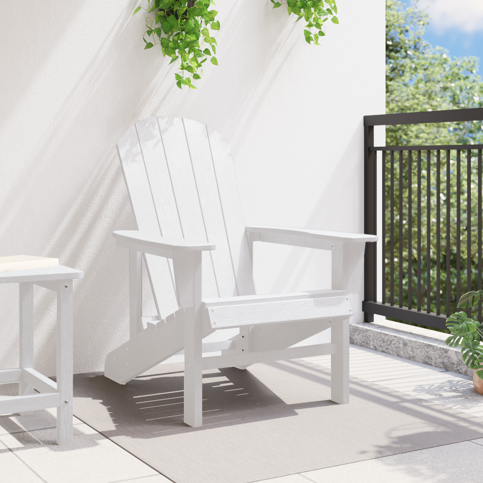 vidaXL Ligbed Adirondack Wit 74x82x91 cm HDPE