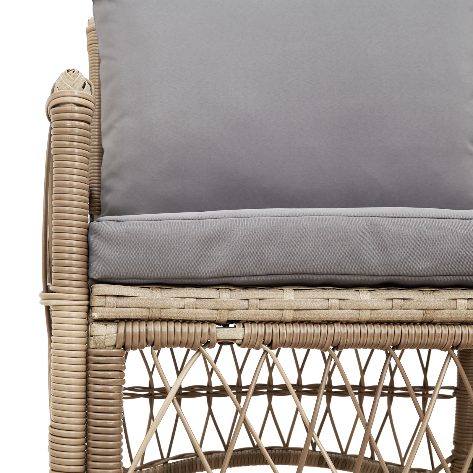 vidaXL Ligbed met Kussens Beige 60x70x78 cm Poly Rattan