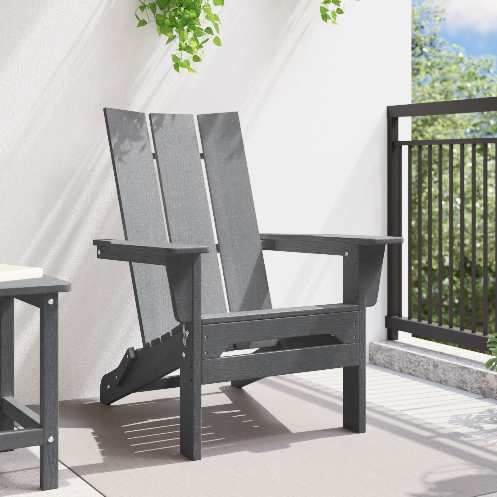 vidaXL Vouwbare Adirondack Stoel Lichtgrijs 74,5x80,5x90 cm HDPE