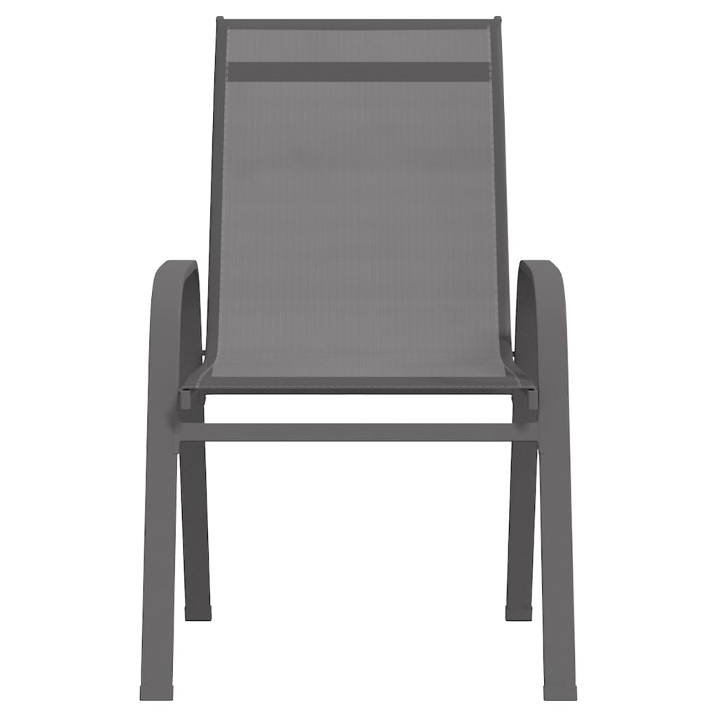 vidaXL Tuinstoelen stapelbaar 6 st textileen stof grijs