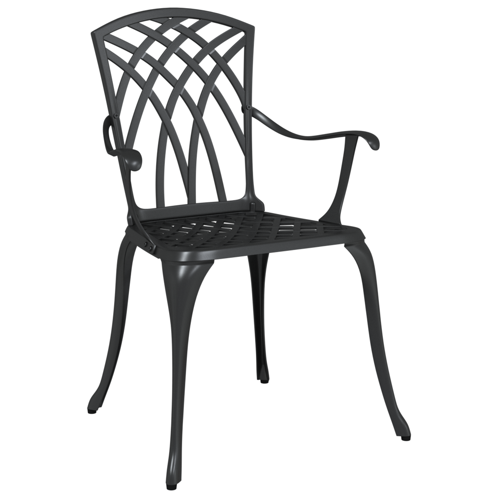 vidaXL Tuinstoelen 2 st gietaluminium zwart