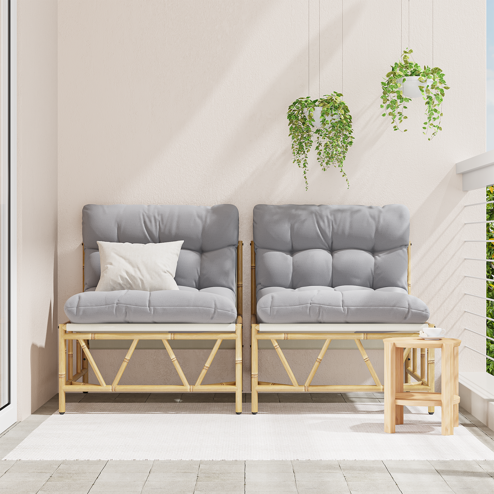 vidaXL Tuinligbedden 2 stuks met Kussen 60x80x71 cm Staal