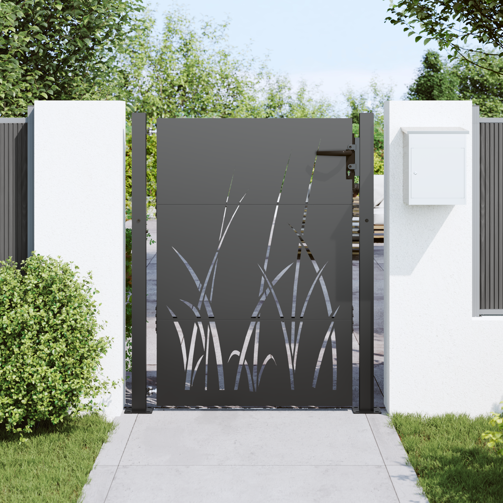 vidaXL Tuinpoort Zwart 105 x 150 cm Poedergecoat staal