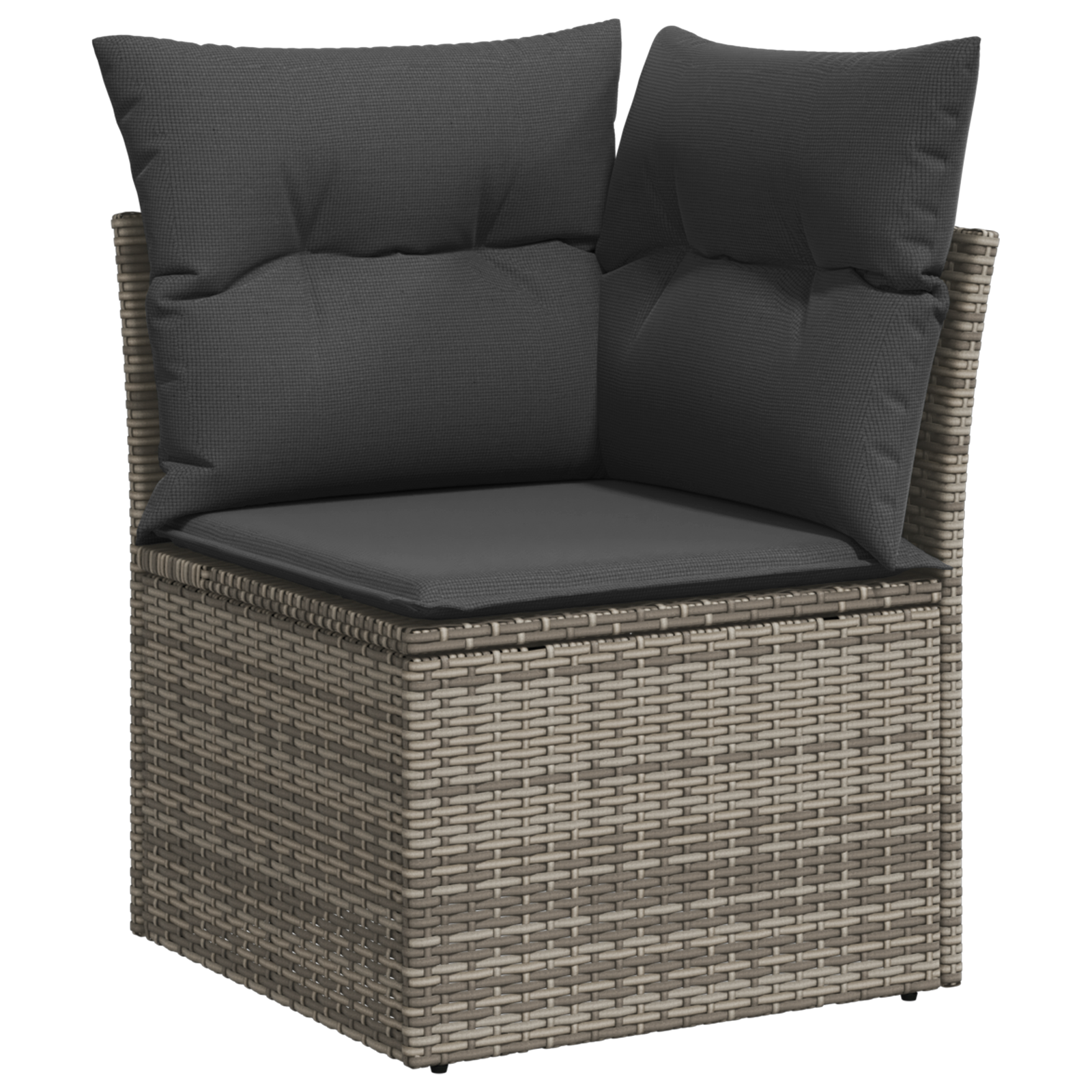 vidaXL 8-delige Tuinbankenset met kussens poly rattan grijs