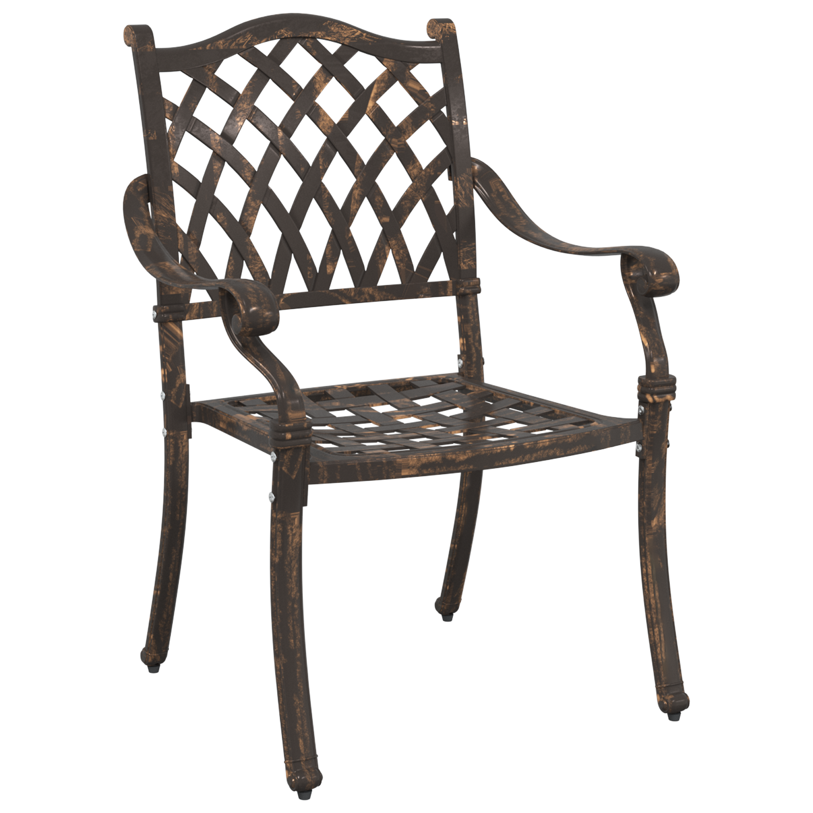 vidaXL Tuinstoelen 2 st gietaluminium bronskleurig